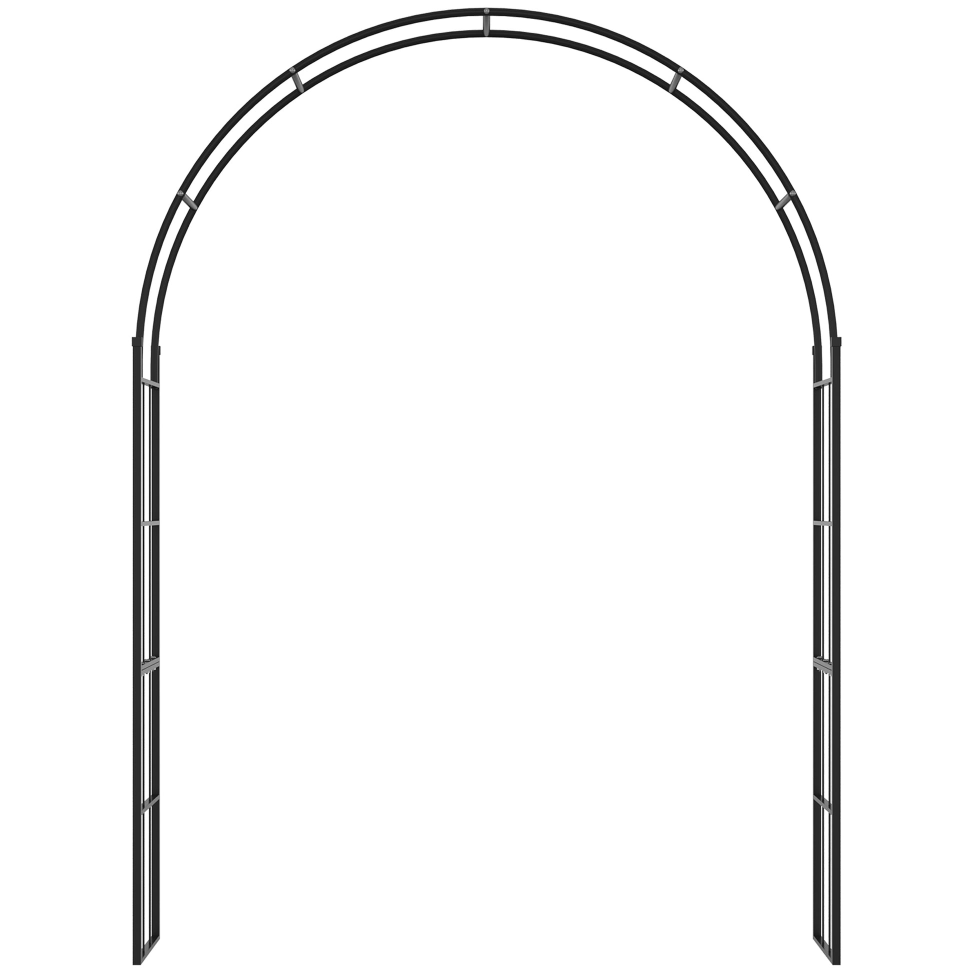 Outsunny 223cm Garden Arch Trellis, Outdoor Wedding Arbor for Ceremony for Climbing Roses, Vines and Plants