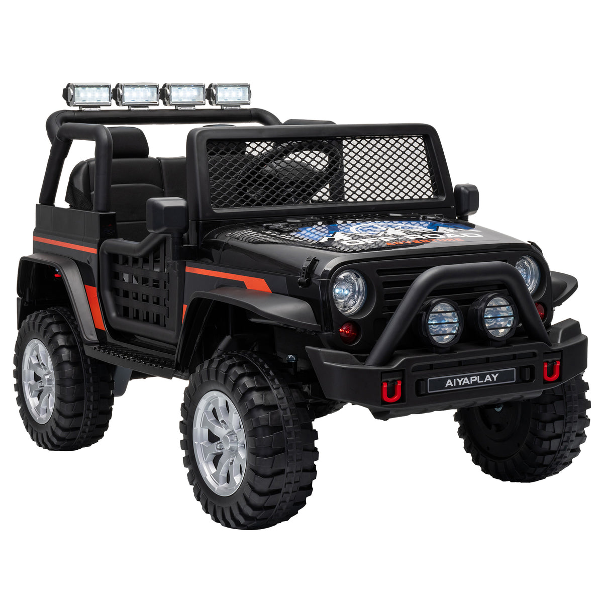 AIYAPLAY 12V Kids Electric Ride on Car with 2 Motors, Remote Control, Soft Start, Four-Wheel Suspension, Seat Belt Default Title