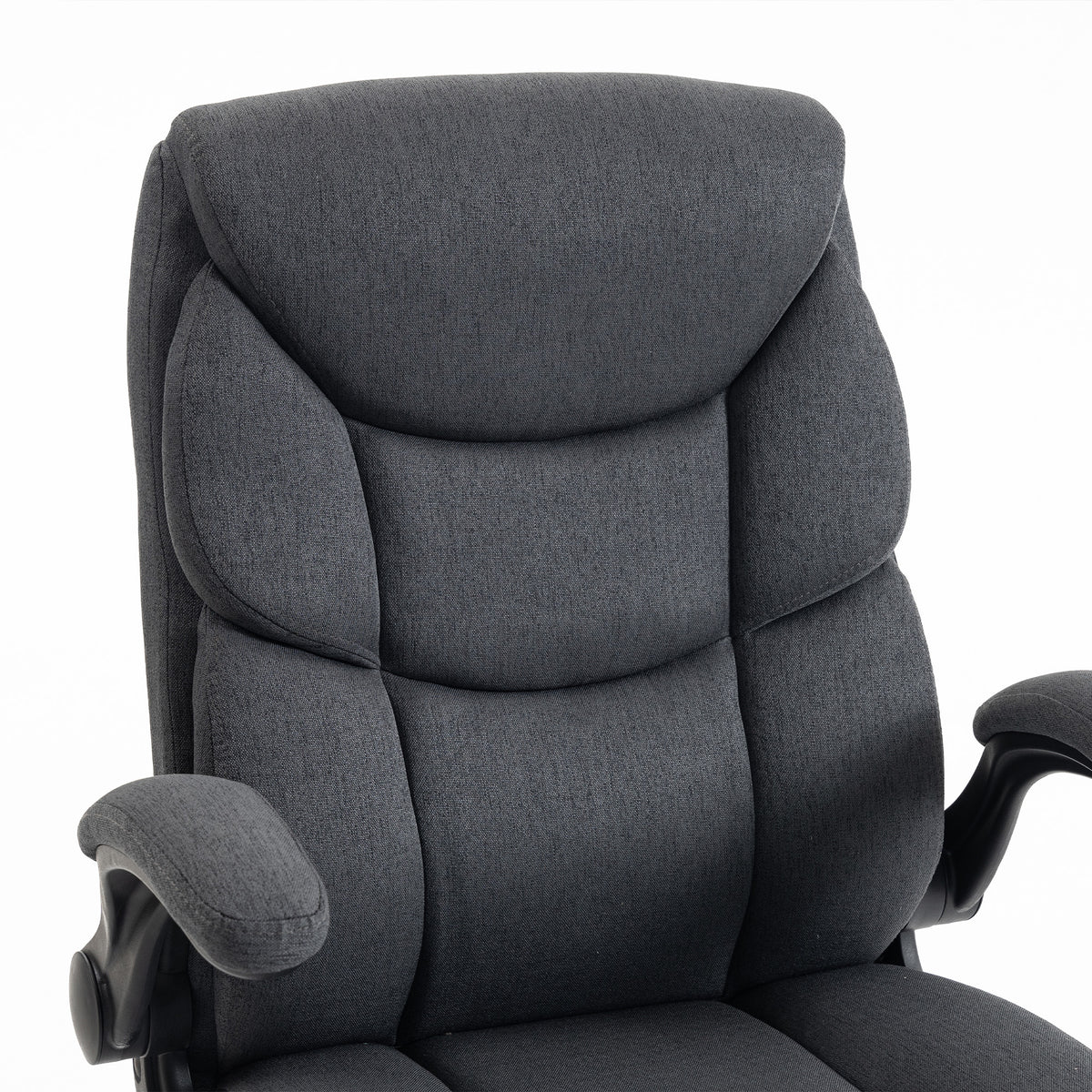 HOMCOM Office Chair, Executive Desk Chair with Flip-up Armrest, Thick Padding, 360 Degree Swivel, Dark Grey