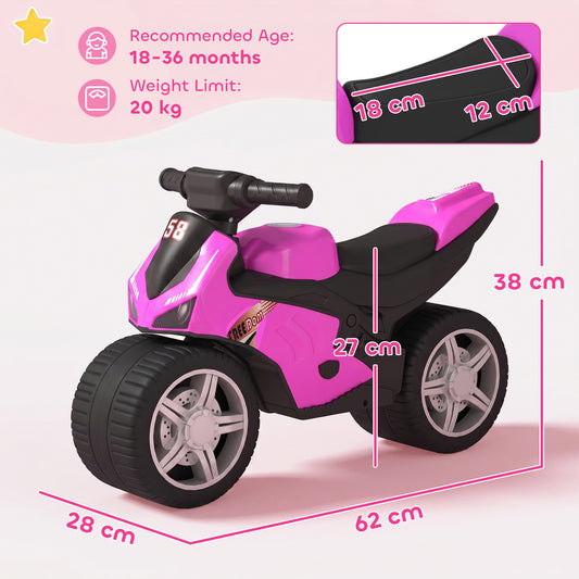 AIYAPLAY Balance Bike with Music Extra-Wide Wheels Toddler Bike for Boys Girls Pink
