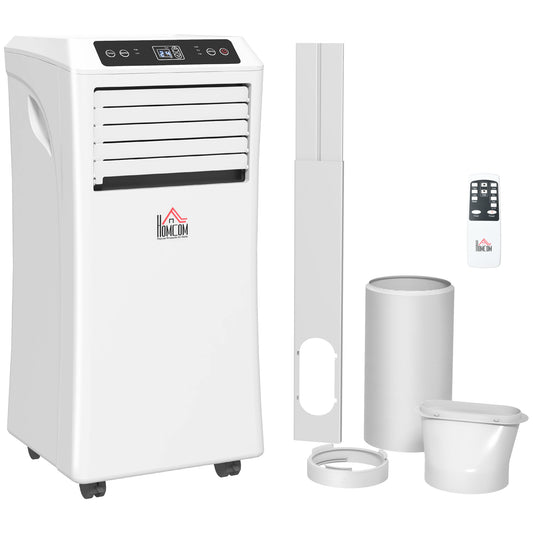 HOMCOM 9000 BTU Air Conditioning Unit, 3-in-1 Portable Air Conditioner, Dehumidifier, Cooling Fan with Remote Control, Digital Display, 2 Speeds, 24H Timer, Window Venting Kit, 28mÂ²