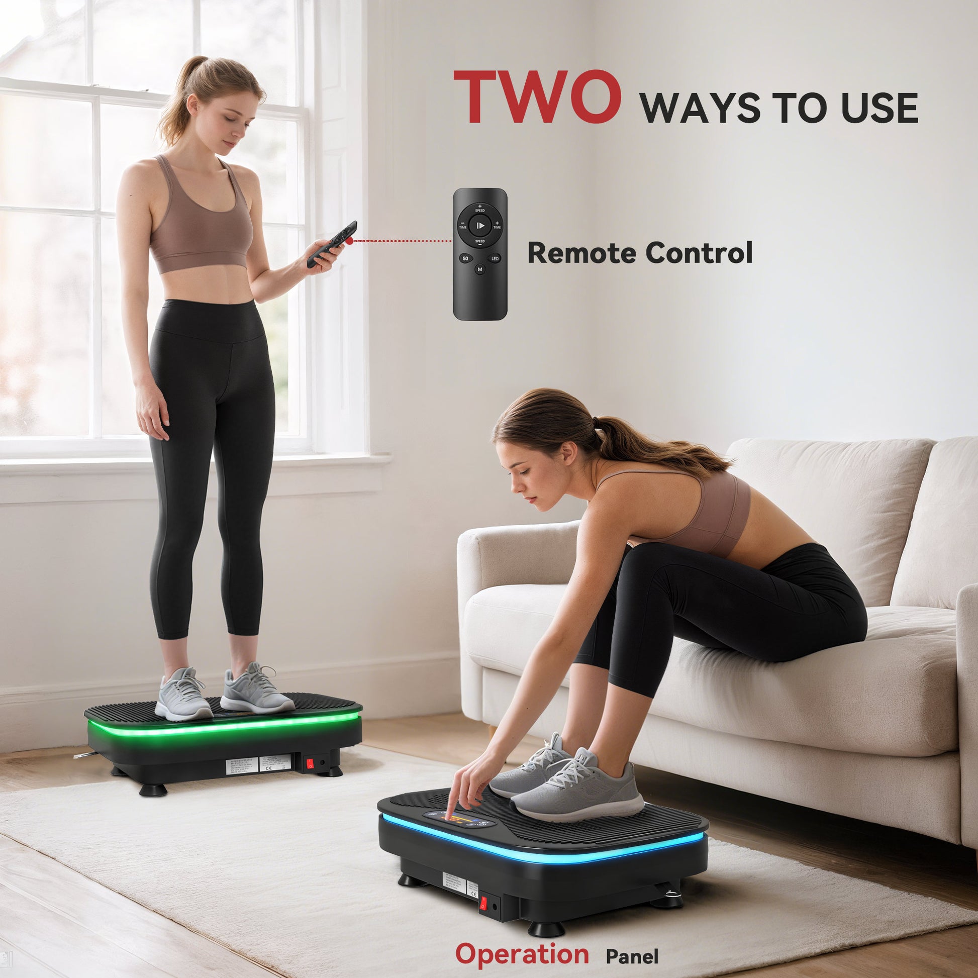 SPORTNOW Vibration Plate Exercise Machine with Cool Lights, 99 Speed Levels