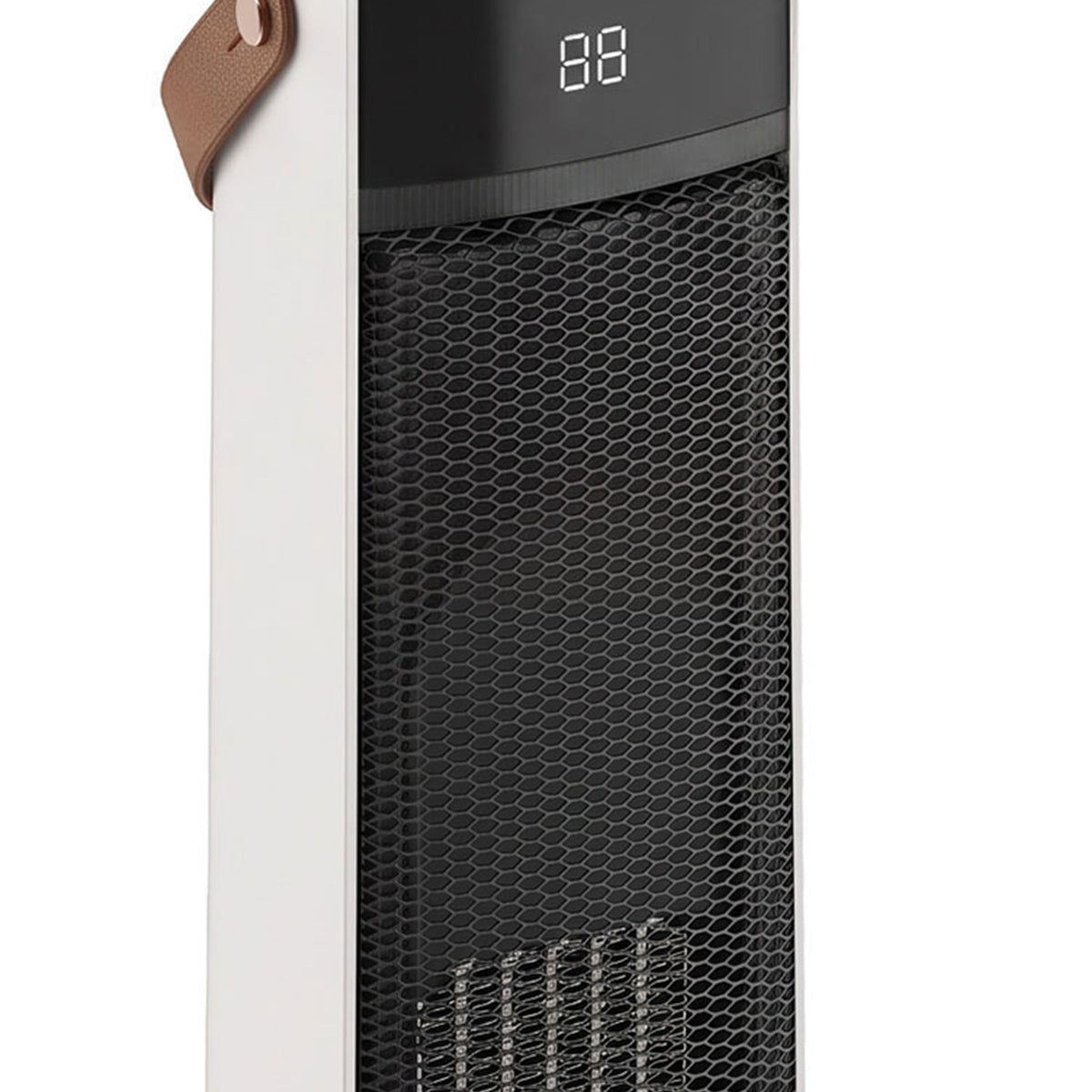 HOMCOM Portable Space Heater with Realistic Flame Effect, 2000W Ceramic Heater with Eco Mode, Adjustable Thermostat, Remote