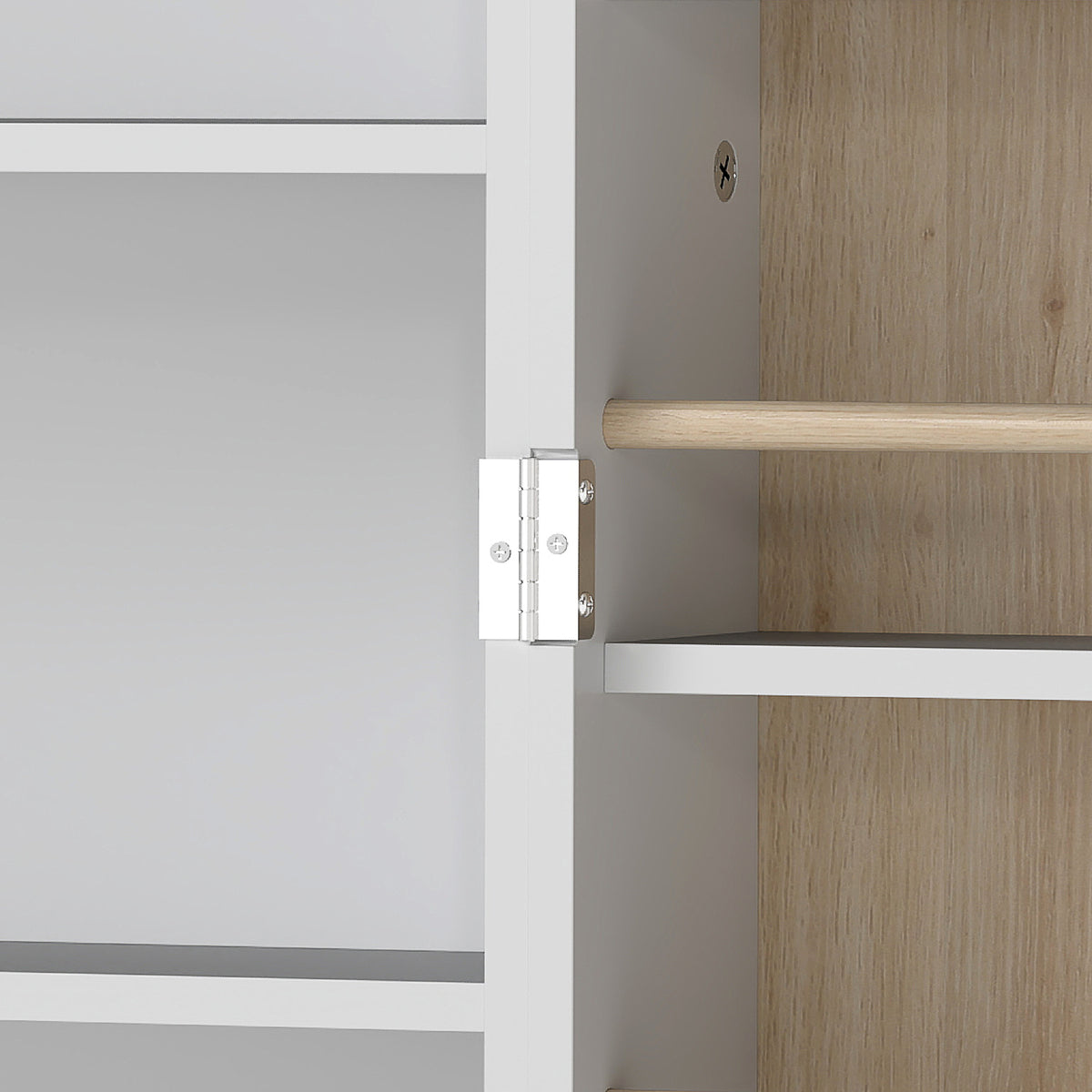 HOMCOM 119.5 cm Kitchen Cupboard, Freestanding Kitchen Cabinet with Double Doors, 5 Tiers, 12 Spice Racks, White