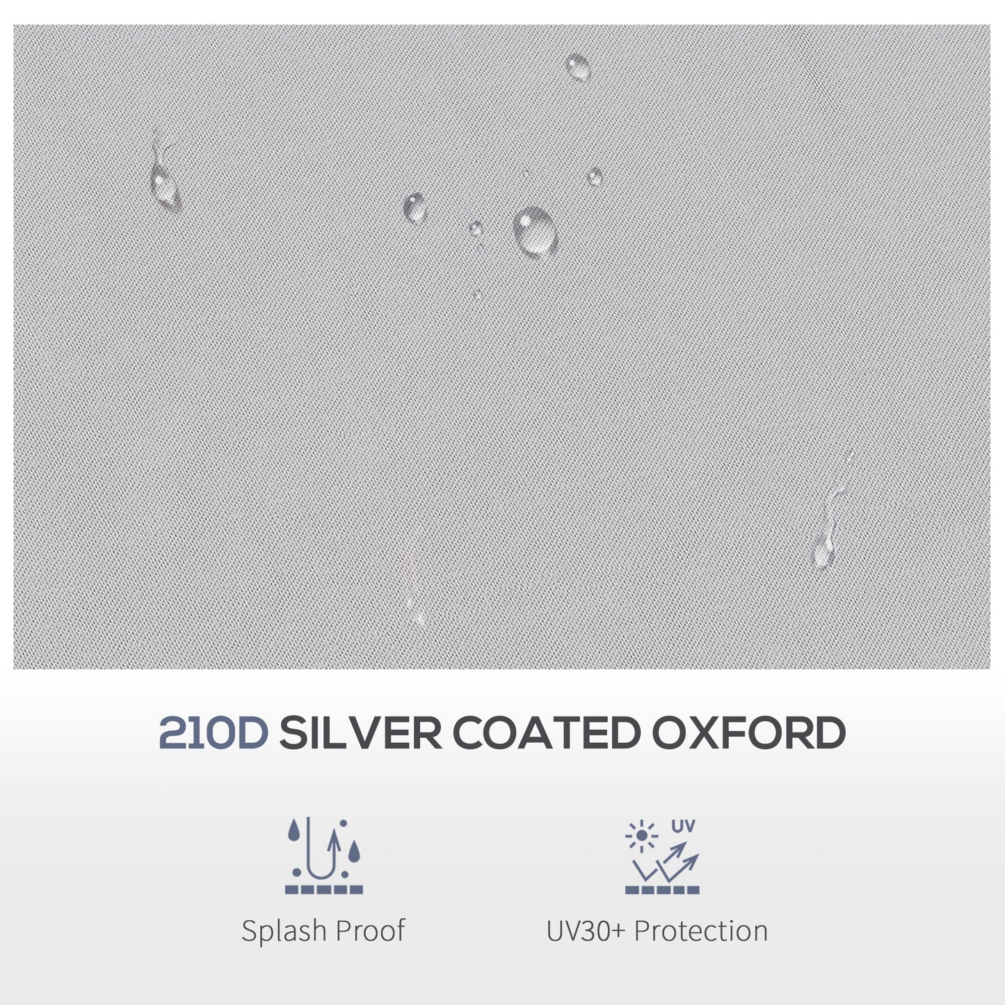 Outsunny Pop up Gazebo Cover, 2-Tier Gazebo Roof Replacement for 3.25m x 3.25m Frame, 30+ UV Protection, Grey