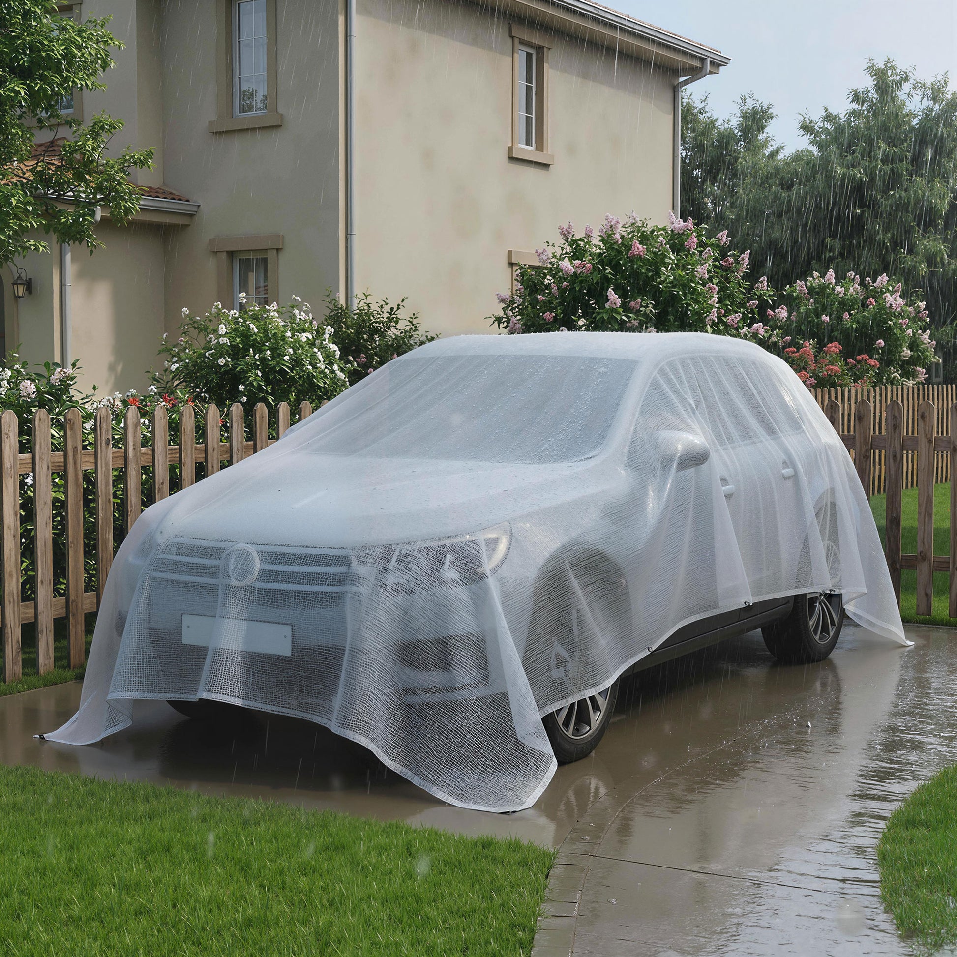 Outsunny 4 x 6m Waterproof Tarpaulin, Heavy Duty 140GSM Tear-Resistant PE Tarp with Reinforced Grommets, UV Protected Cover