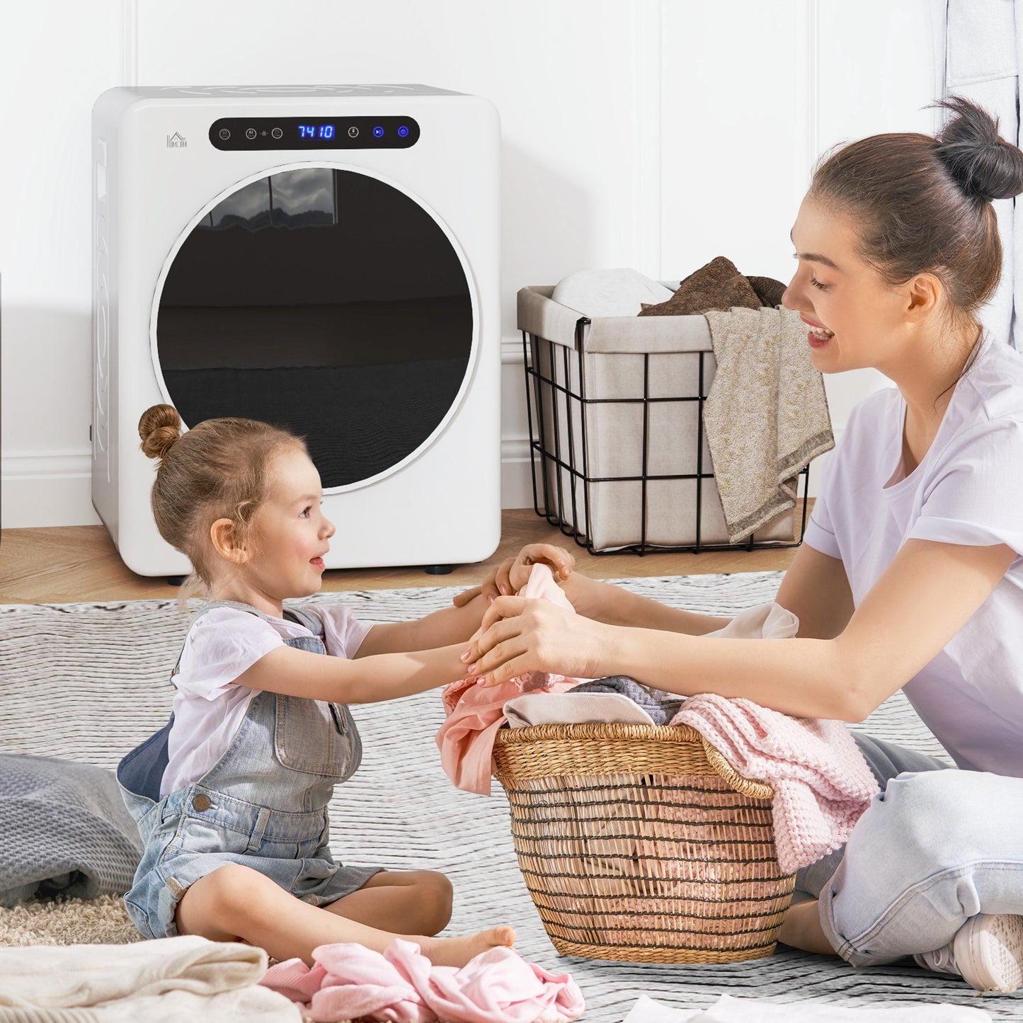 HOMCOM 4kg Compact 40-60'  Tumble Dryer - White