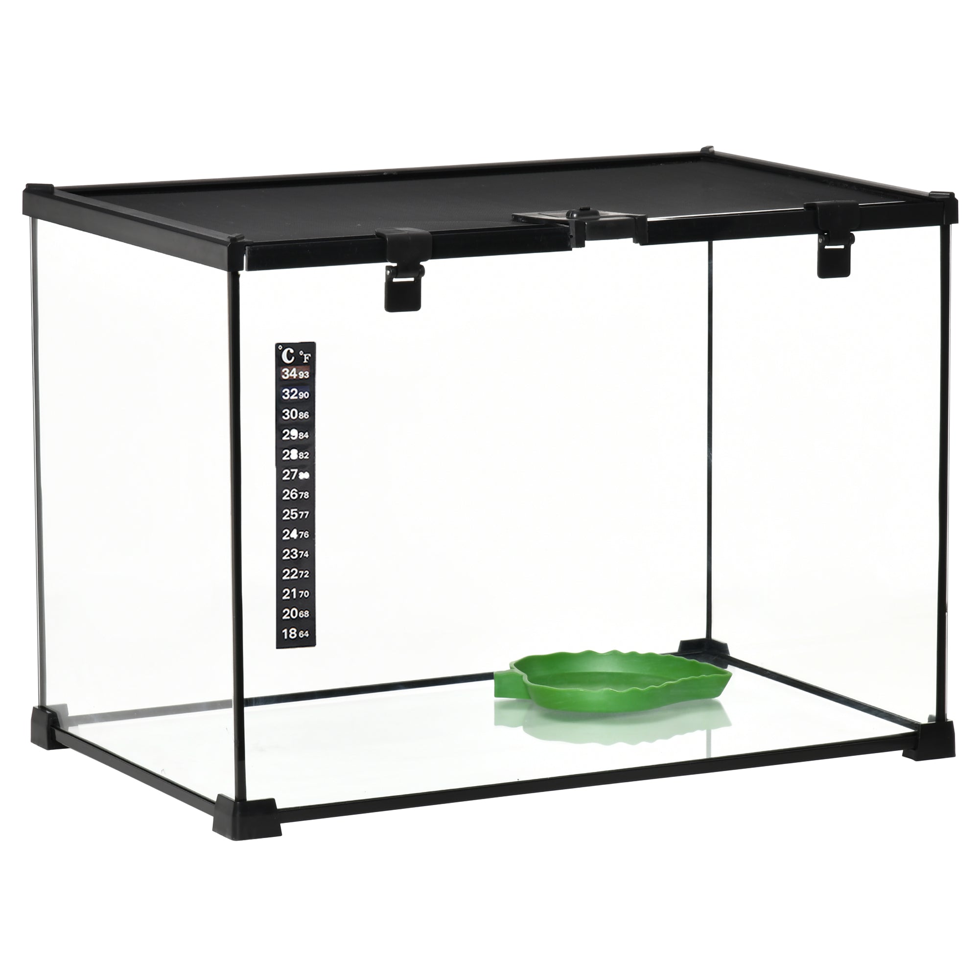 PawHut Glass Reptile Terrarium Insect Breeding Tank Vivarium Habitats ...