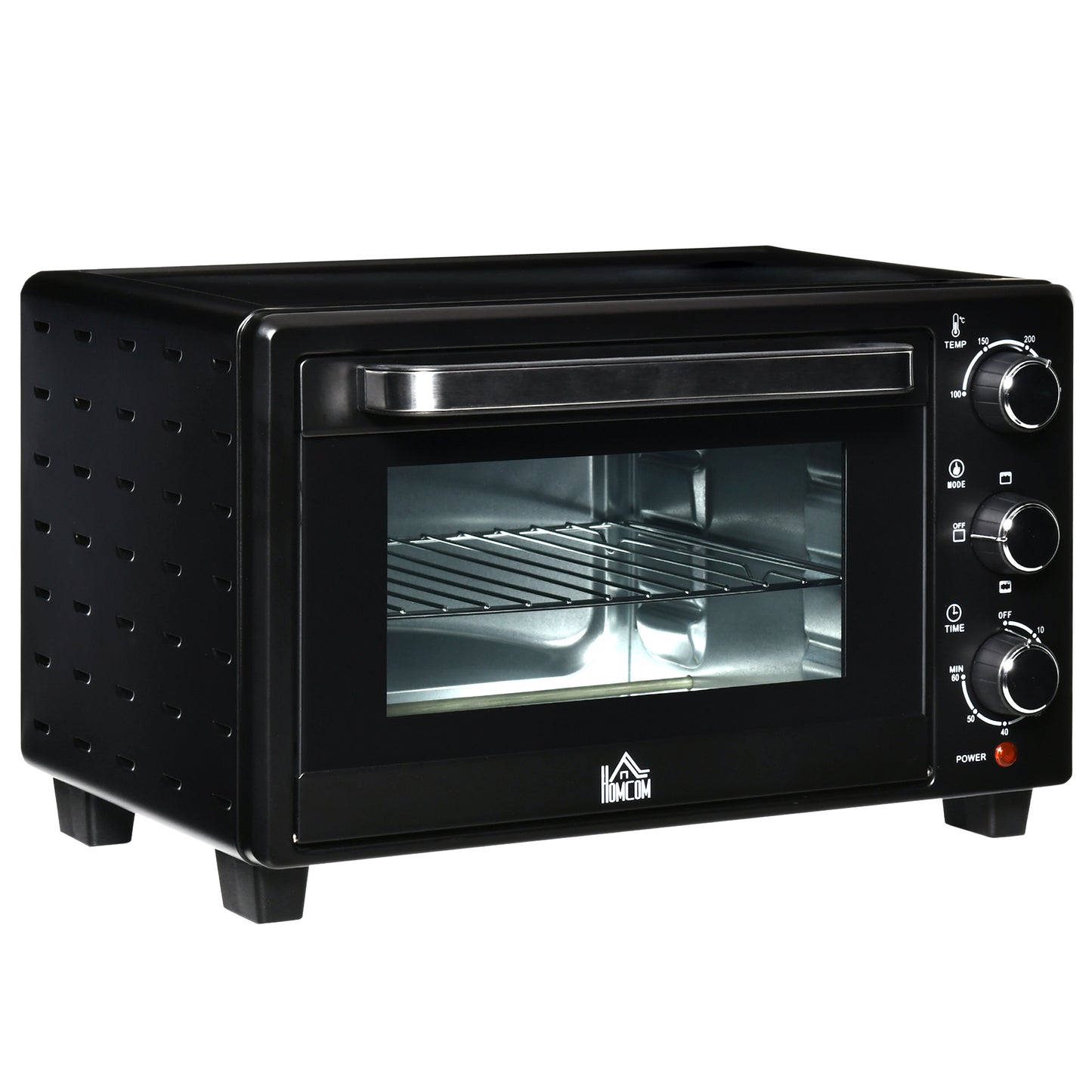 HOMCOM 21L Mini Countertop Oven, 100Â°C-230Â°C Adjustable Temp - Black