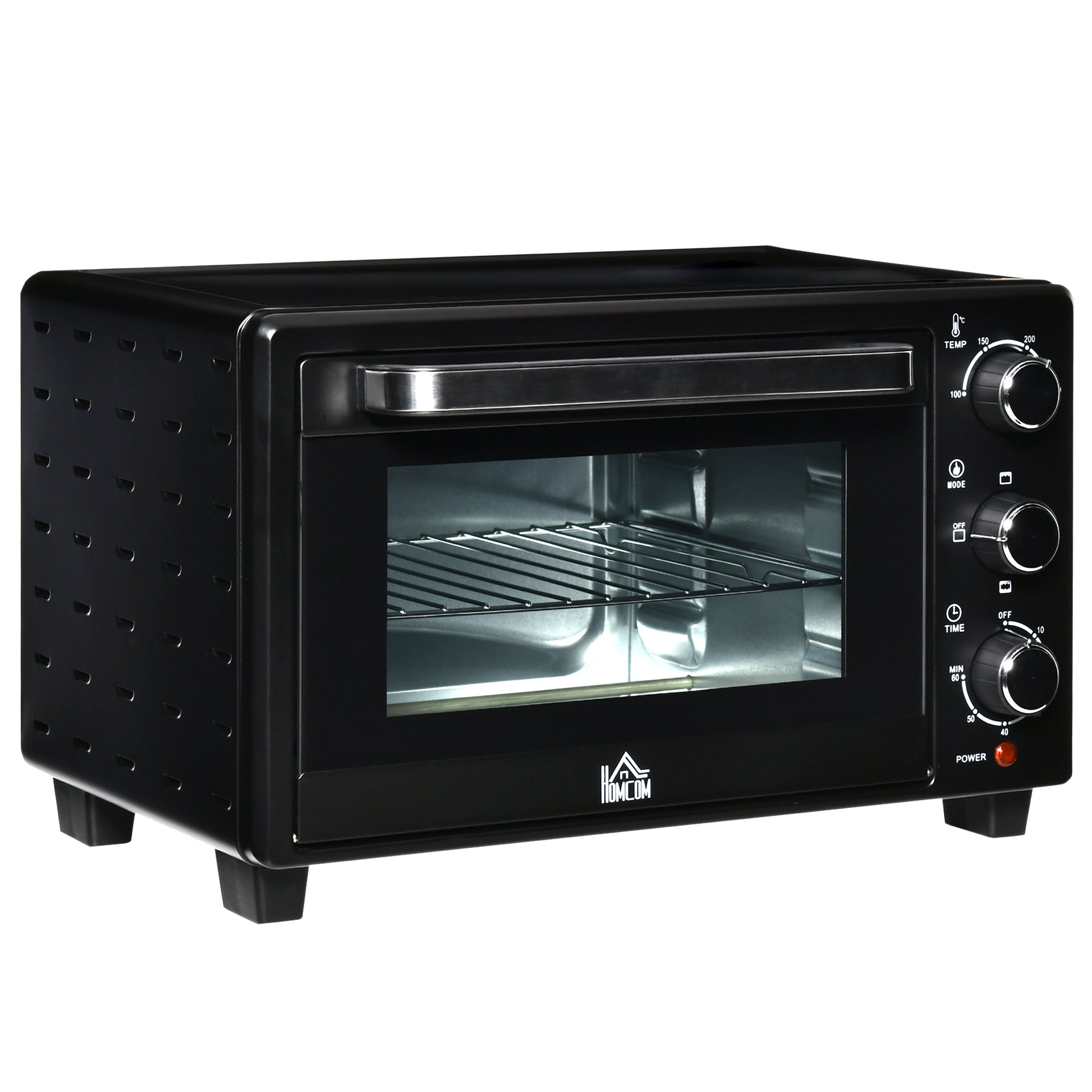HOMCOM 21L Mini Countertop Oven, 100Â°C-230Â°C Adjustable Temp - Black
