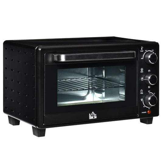 HOMCOM 21L Mini Countertop Oven, 100Â°C-230Â°C Adjustable Temp - Black