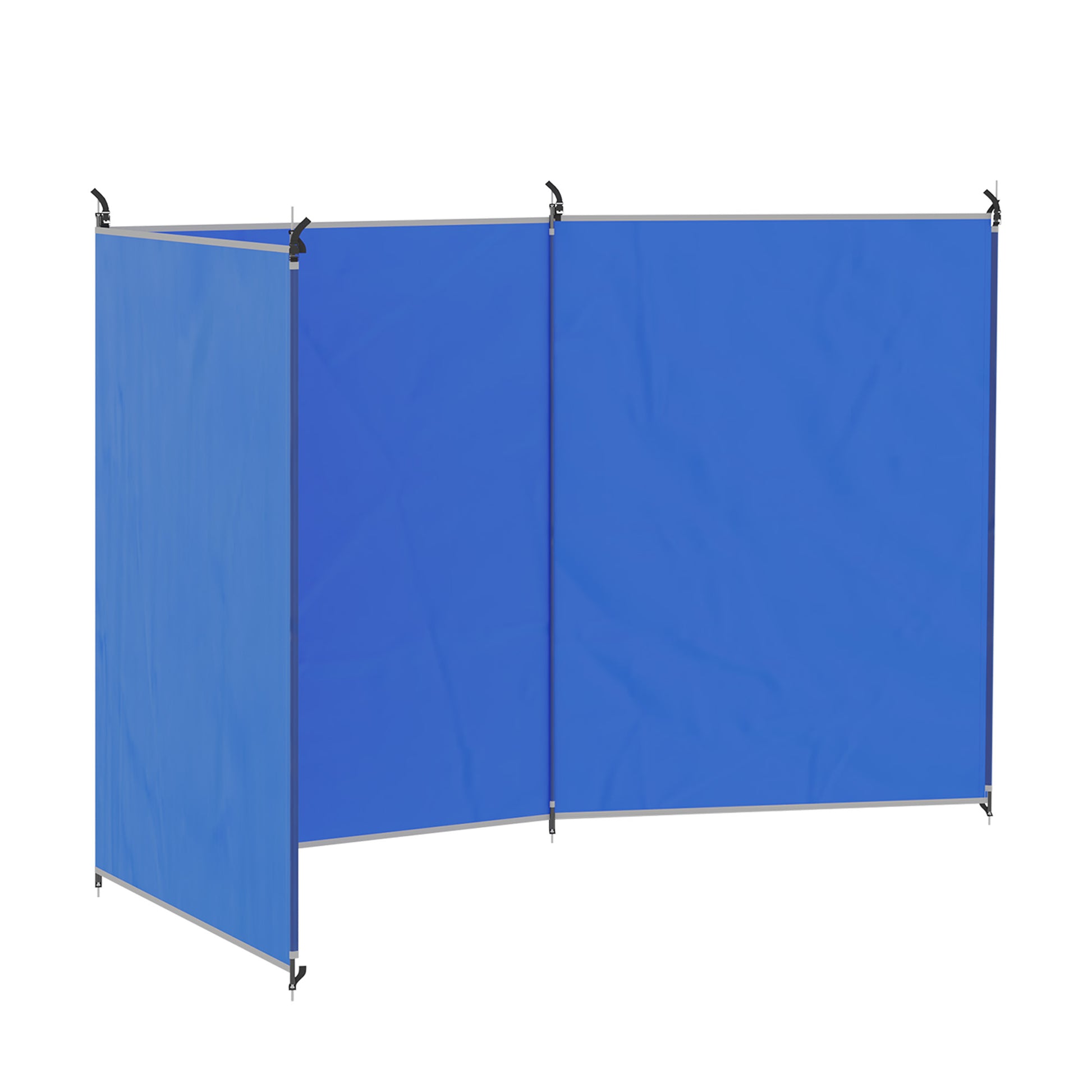 Outsunny Camping Windbreak, Foldable Portable Wind Blocker w/ Carry Bag and Steel Poles, Beach Sun Screen Shelter Privacy Wall, 450cm x 150cm Default Title