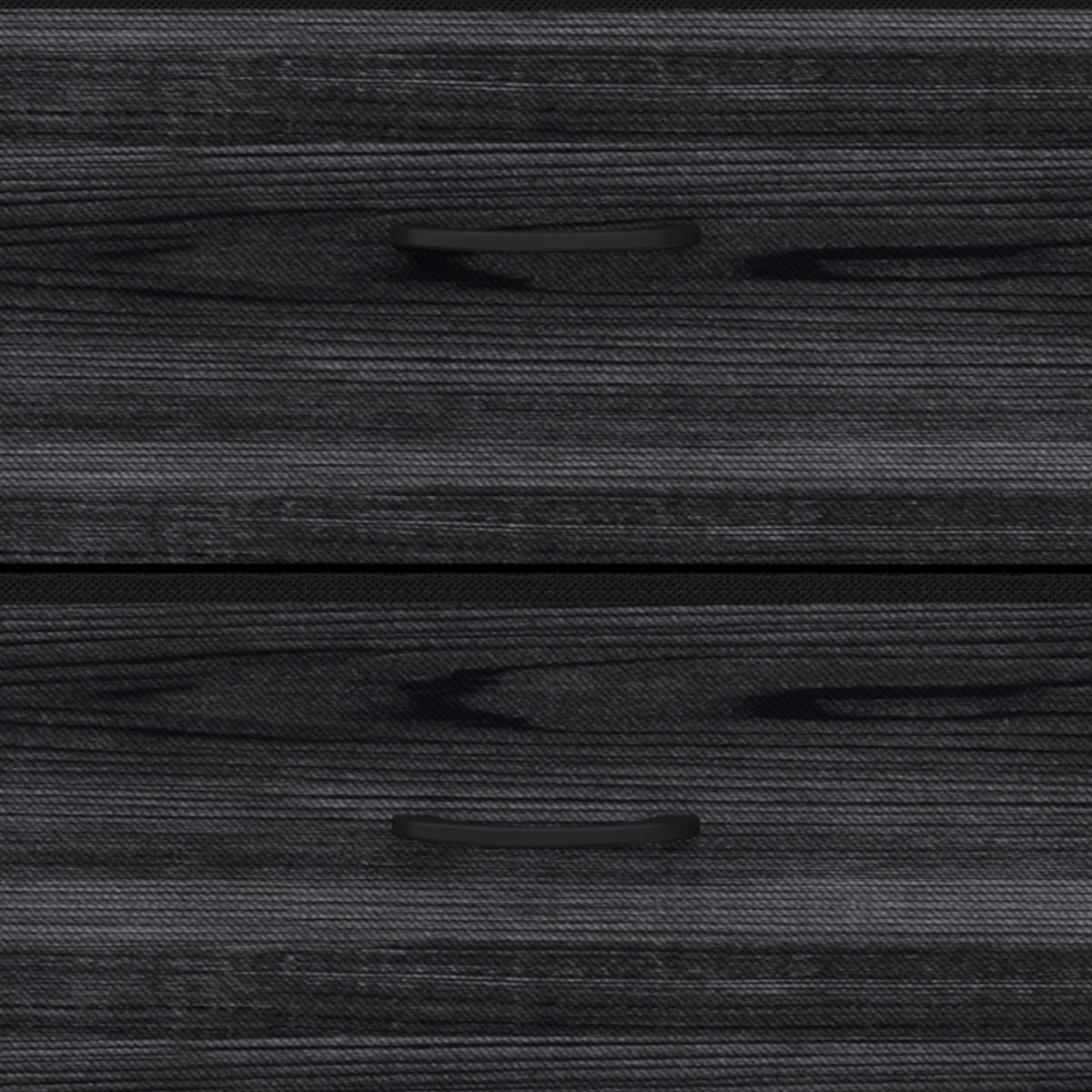 HOMCOM Rustic Chest of Four Fabric Drawers - Black Wood Effect