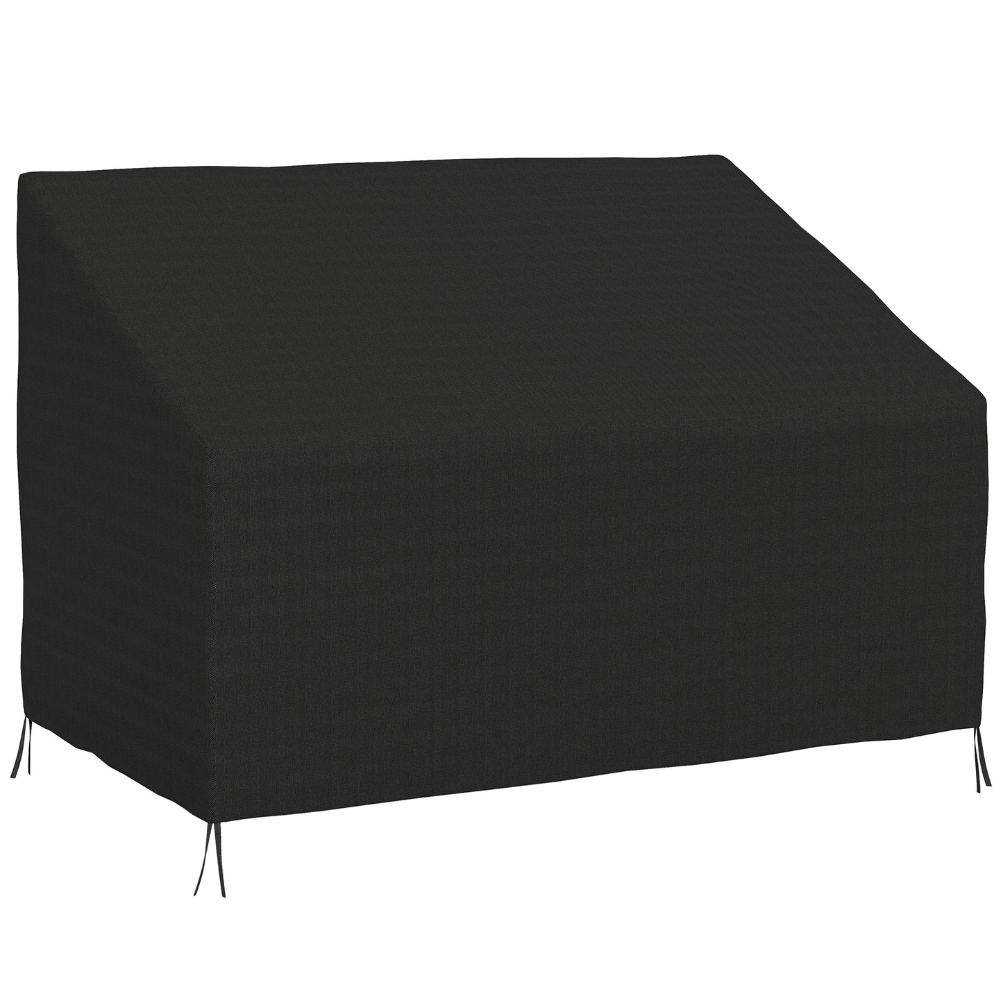 Outsunny 600D Oxford Cloth Furniture Cover, 2 Seater Sofa Protector for Garden Patio, Outdoor, Waterproof, Black, 140L x 84W x 56/94H cm Default Title
