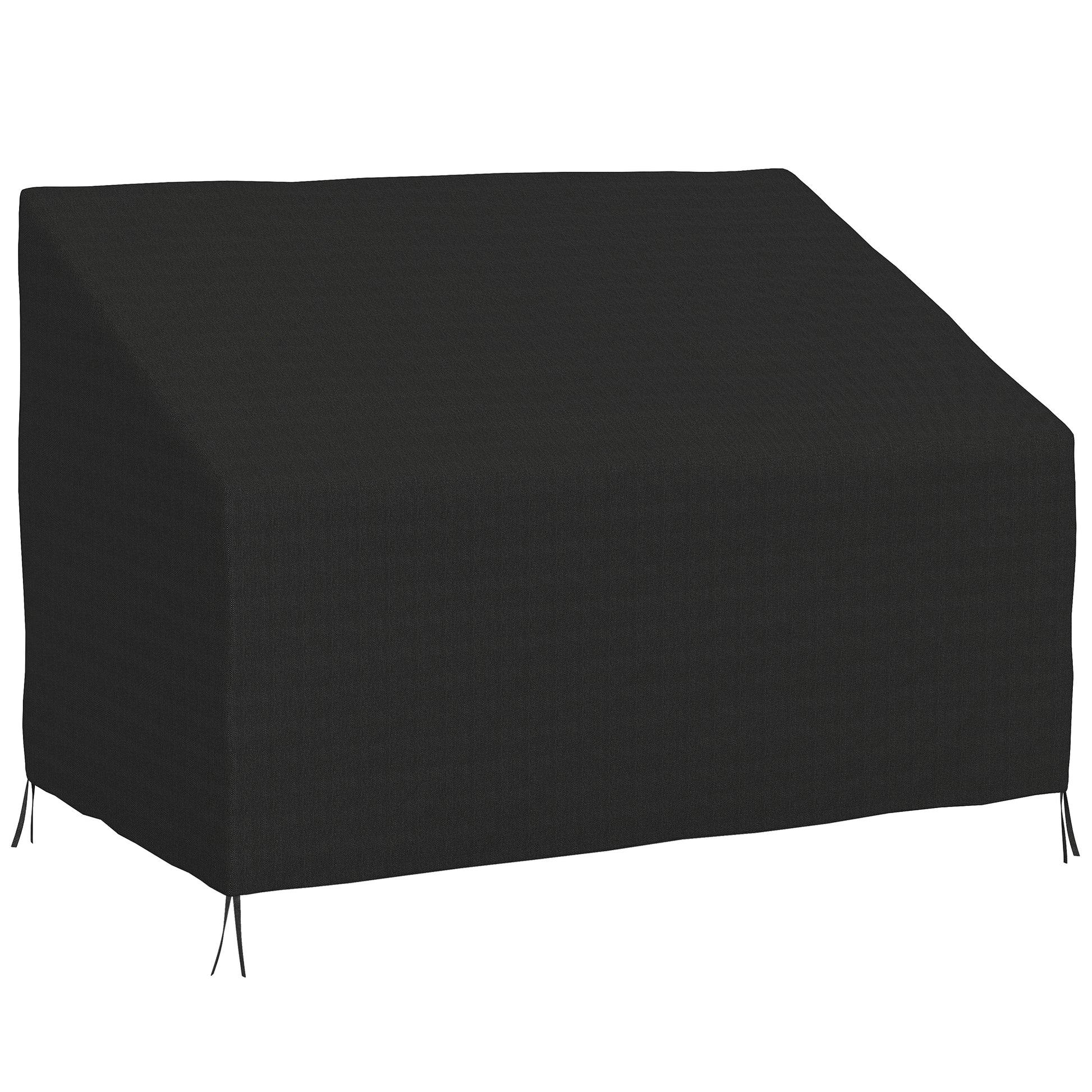 Outsunny 600D Oxford Cloth Furniture Cover, 2 Seater Sofa Protector for Garden Patio, Outdoor, Waterproof, Black, 140L x 84W x 56/94H cm Default Title