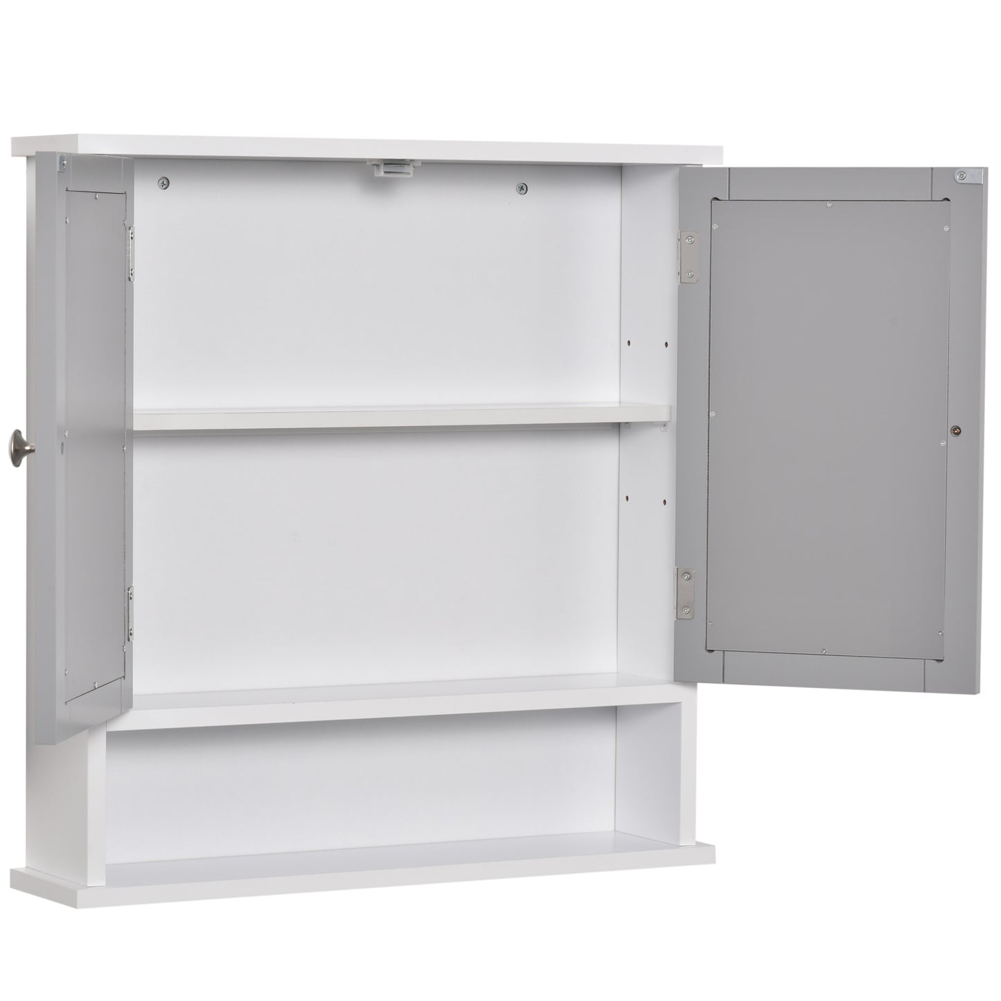 kleankin Bathroom Wall Storage Cabinet - Grey