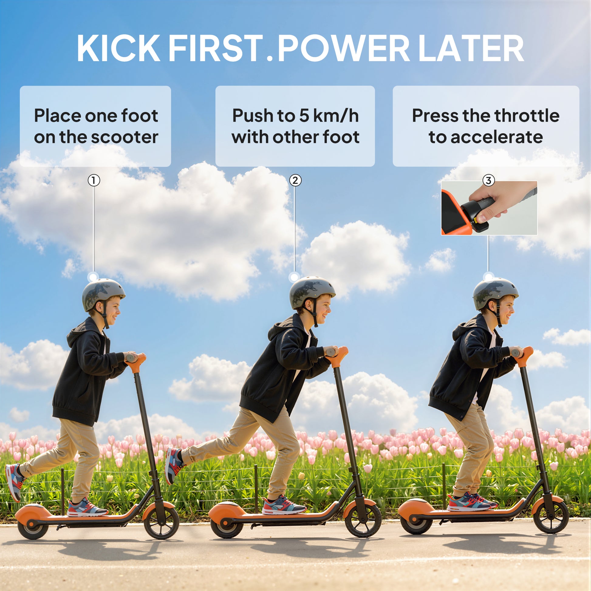 SPORTNOW Electric Scooter for Kids, with LED Display, Green