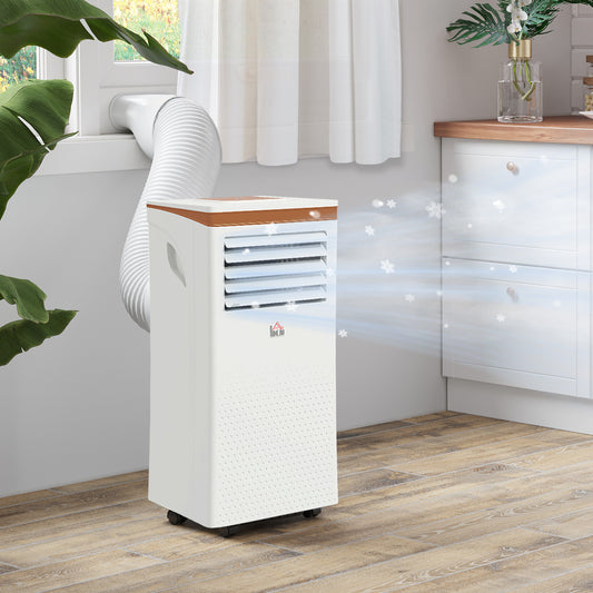HOMCOM Portable Air Conditioner 7000 BTU, 4-in-1 Mobile Air Conditioning Unit with Cooling, Fan, Dehumidifier & Sleep Mode, LED Display, Remote Control, 24H Timer, Window Kit for Rooms up to 26ãŽ¡