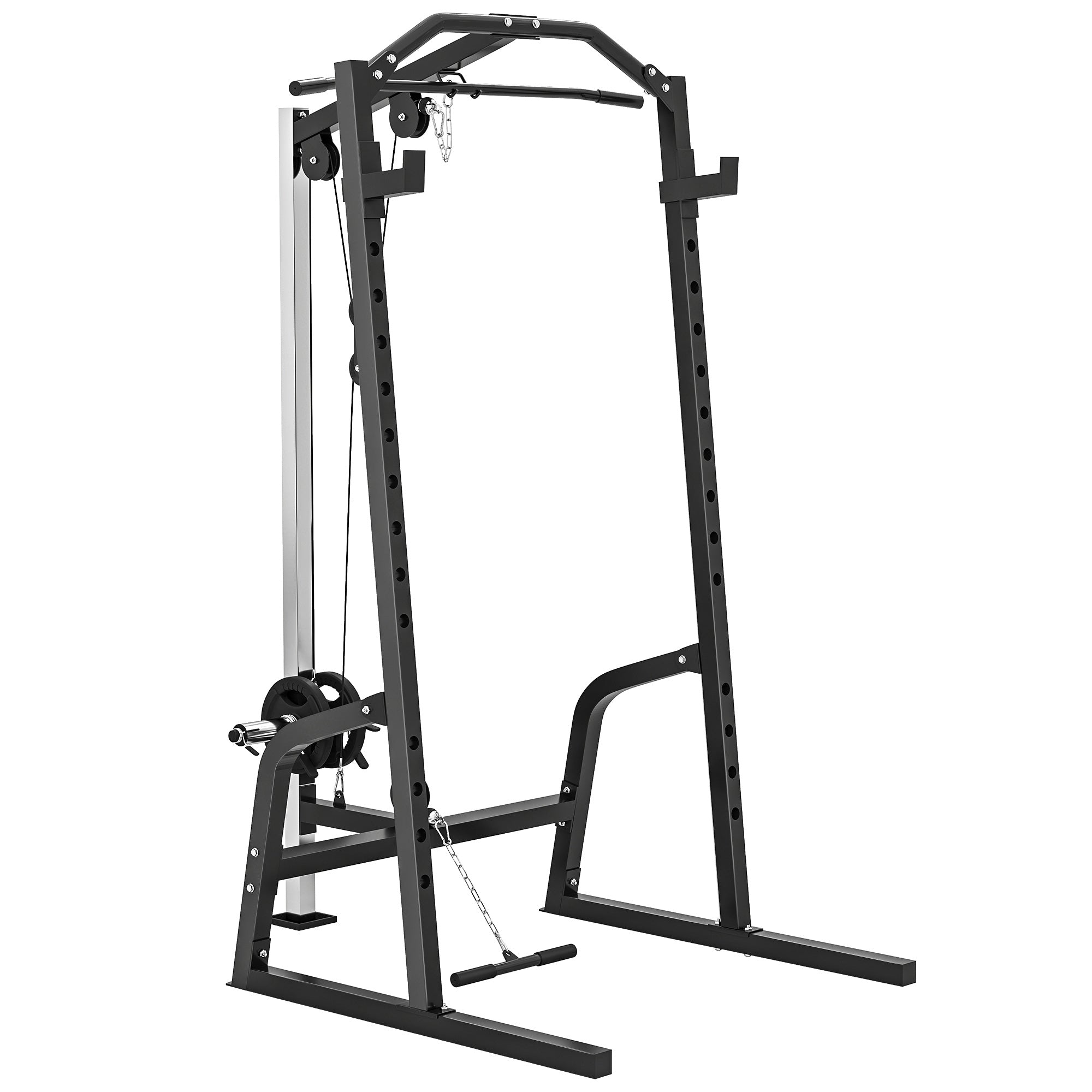 Liam Rack SPORTNOW Power Cage Power Rack with 15-Level Squat Rack, Cable Pulley ...