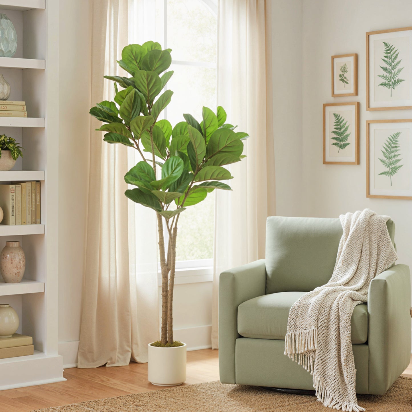 HOMCOM 150cm Artificial Ficus Tree - Green