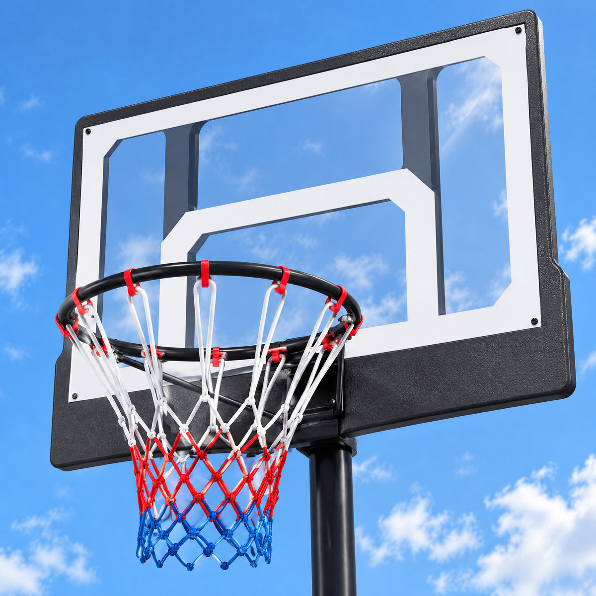 SPORTNOW Adjustable Basketball Hoop and Stand, 3.5-7FT Portable Freestanding Basketball Hoop System with Wheels and Base, Black