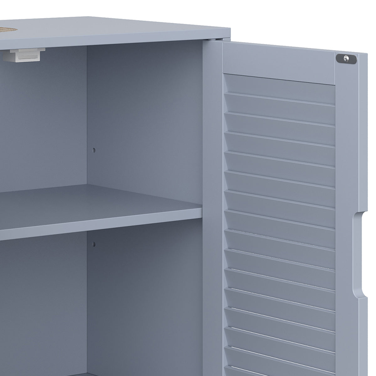 HOMCOM Under Sink Bathroom Cabinet Adjustable Shelf Under Sink Cabinet 2 Louvered Doors, Grey