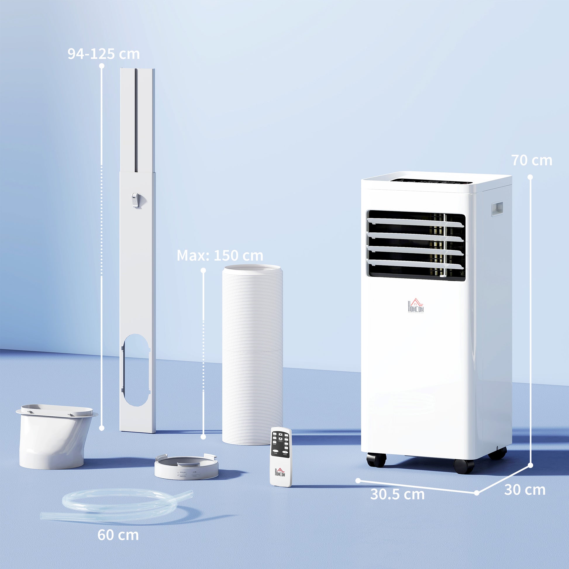 HOMCOM Portable Air Conditioner 9000 BTU, Air Conditioning Unit with Digital Display for Room up to 28ãŽ¡