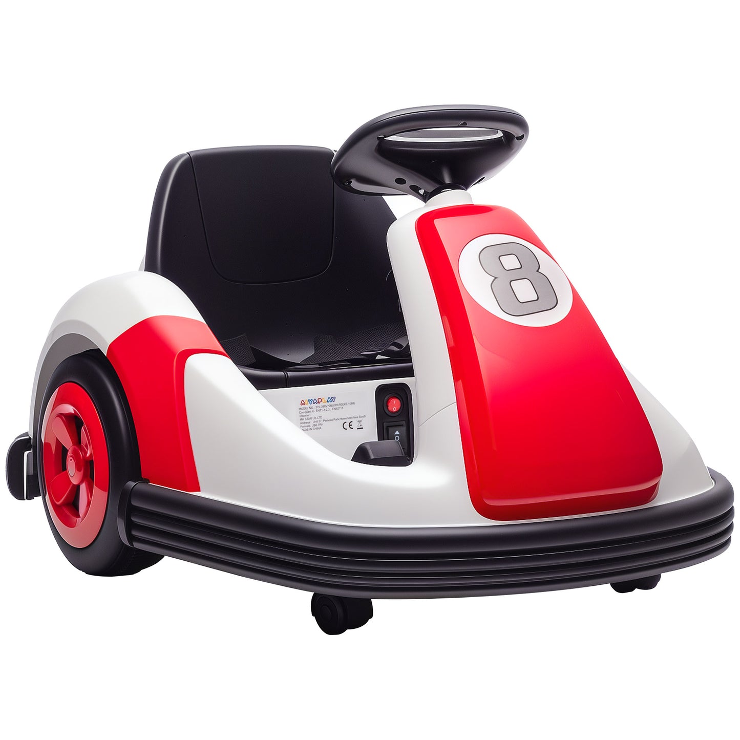 AIYAPLAY Kids Bumper Car with 360-Degree Rotation, 6V Electric Ride On Car with Music and Horn for 3-8 Years Old, Red Default Title