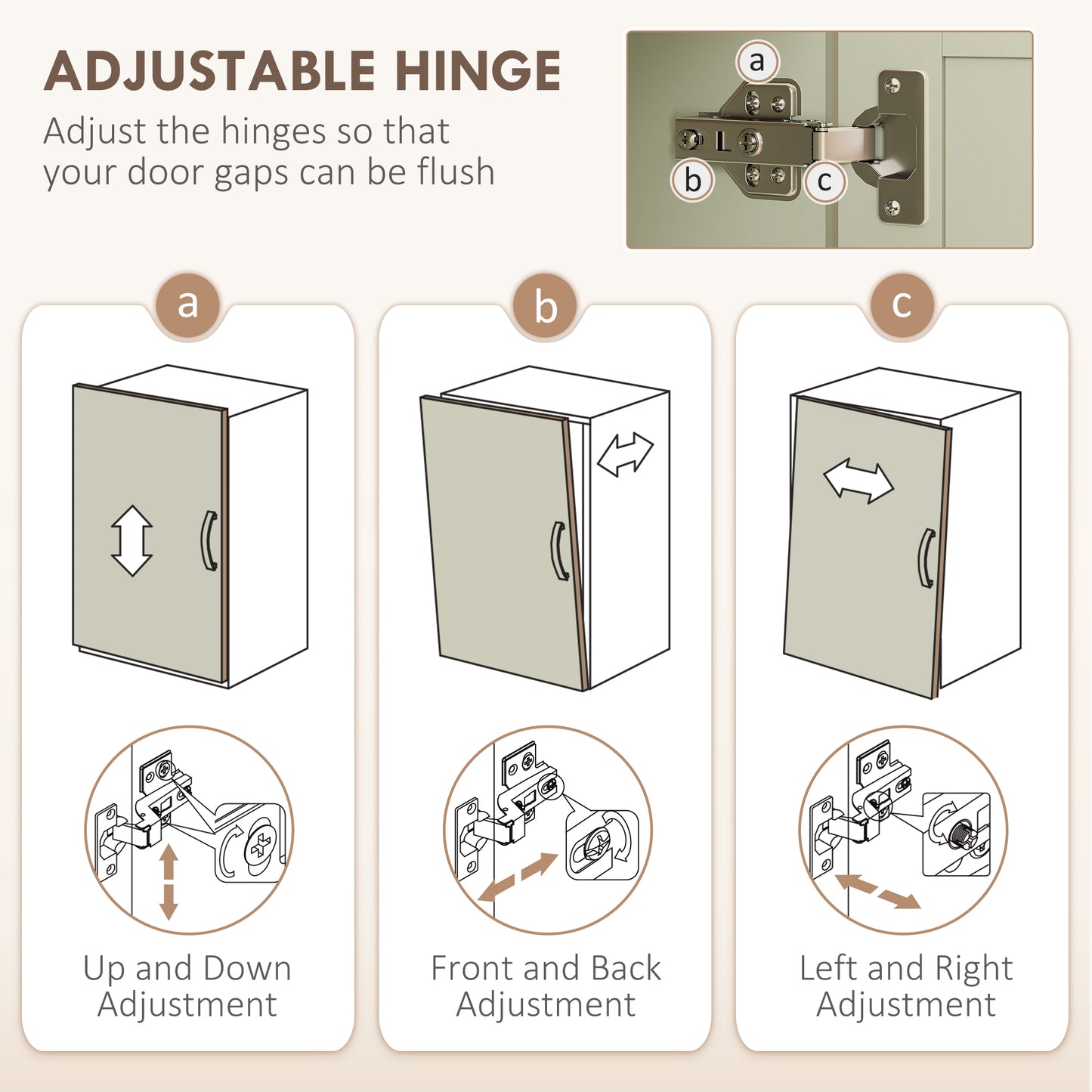 HOMCOM Freestanding Kitchen Cupboard, 4-Door Storage Cabinet with Adjustable Shelves, Modern Kitchen Pantry, 170cm, Green