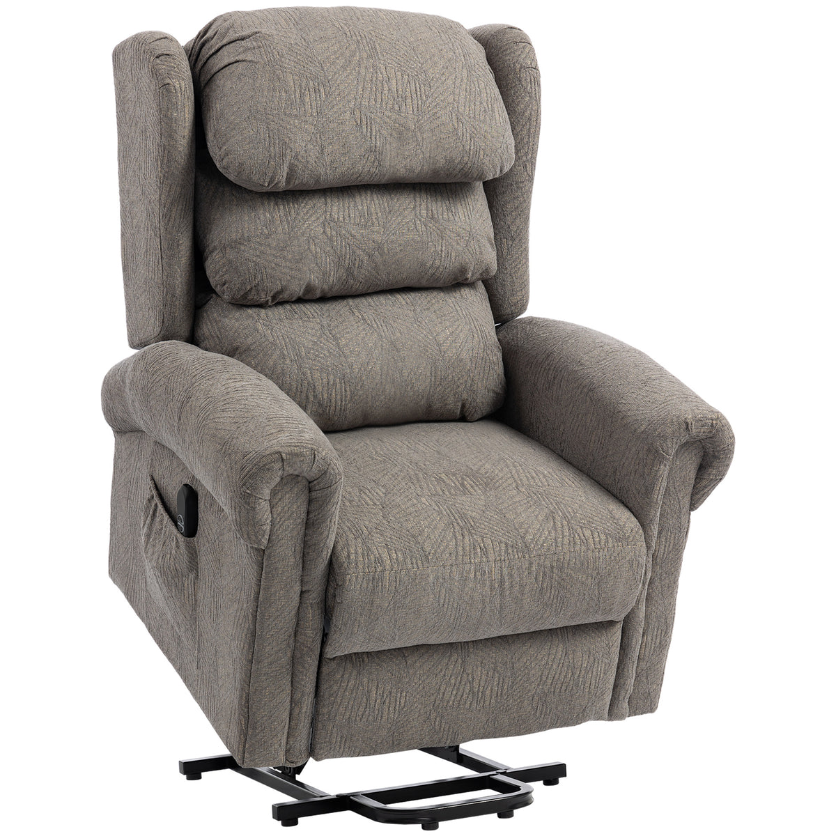 HOMCOM Velvet-Feel Electric Riser Recliner Chair, Power Lift Recliner Chair for Elderly with Remote Control, Dark Grey Default Title