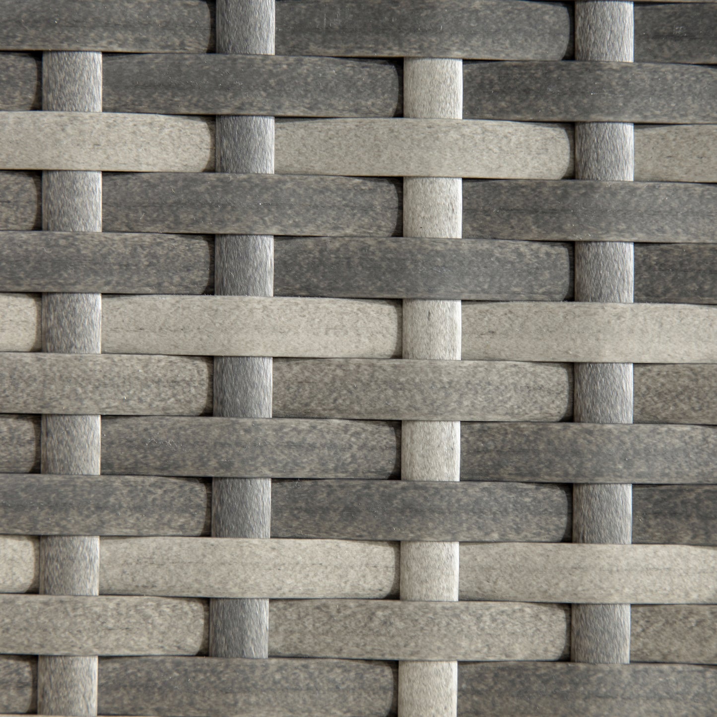 Outsunny Rattan Side Table, Outdoor Coffee Table with Plastic Board Under the Full Woven Table Top for Patio, Garden, Balcony, Mixed Grey