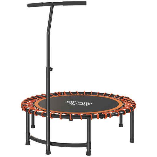 HOMCOM Mini Round Steel Frame Trampoline w/ Adjustable Handle, Orange