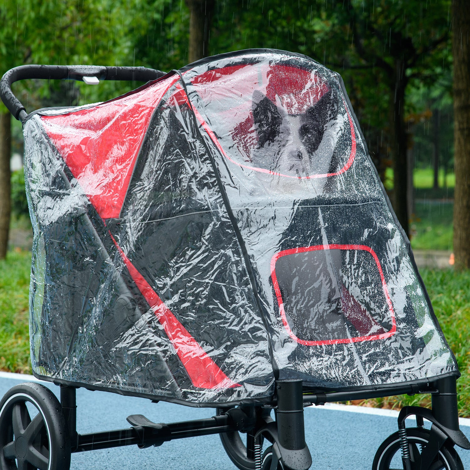 PawHut Rain Cover for Dog Pram, Stroller Buggy with Rear Entry - LiamsBargains.co.uk