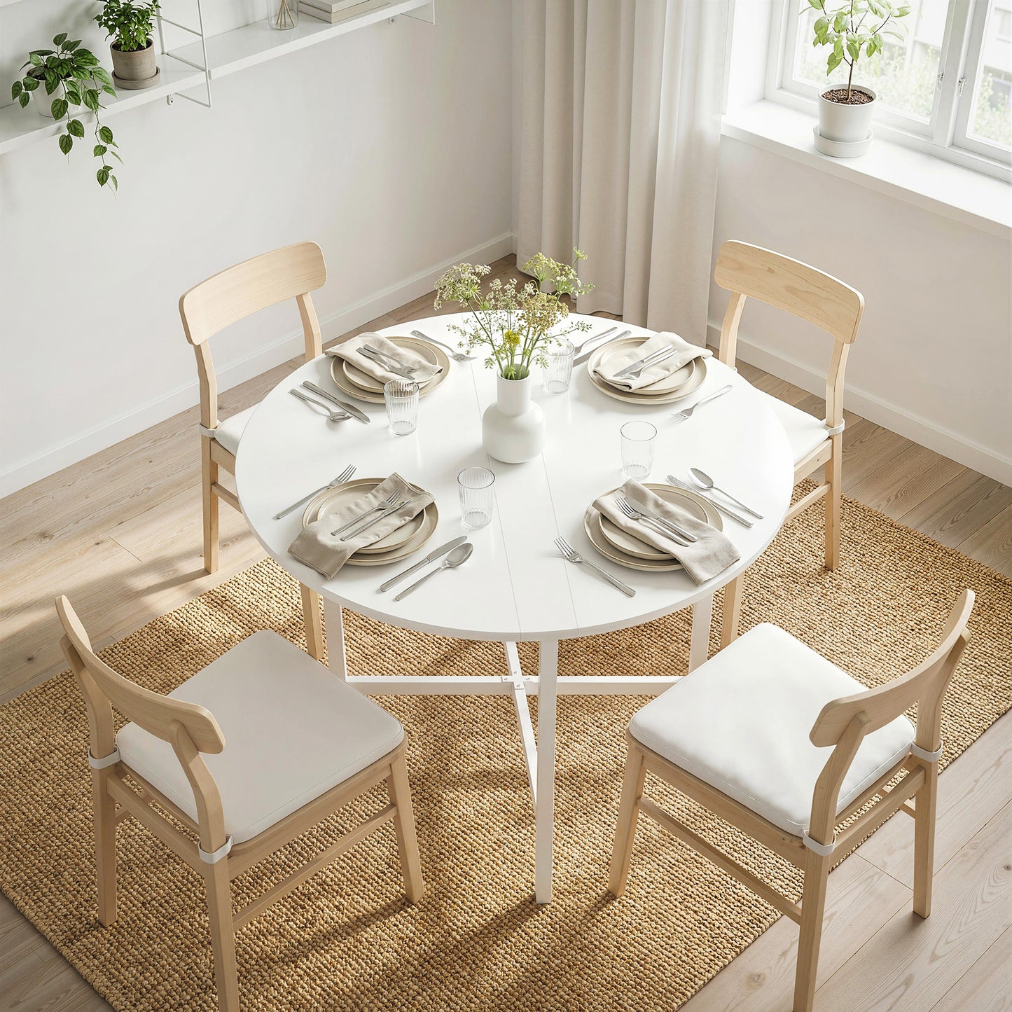 HOMCOM CollapsibleÂ Drop Leaf Table, Folding Dining Table for Small Spaces, Extendable Kitchen Table with Steel Frame, White