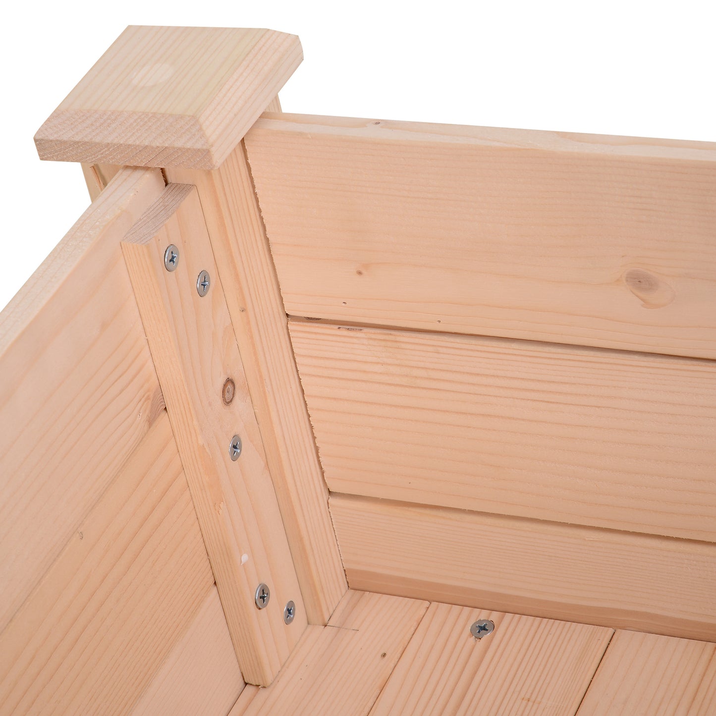 Outsunny Garden Wooden Plantersï¼Œ Rectangular Raised Bed,Flower Box, Fir Wood Indoor/Outdoor, Oak Tone, 86L x 46W x 76Hcm