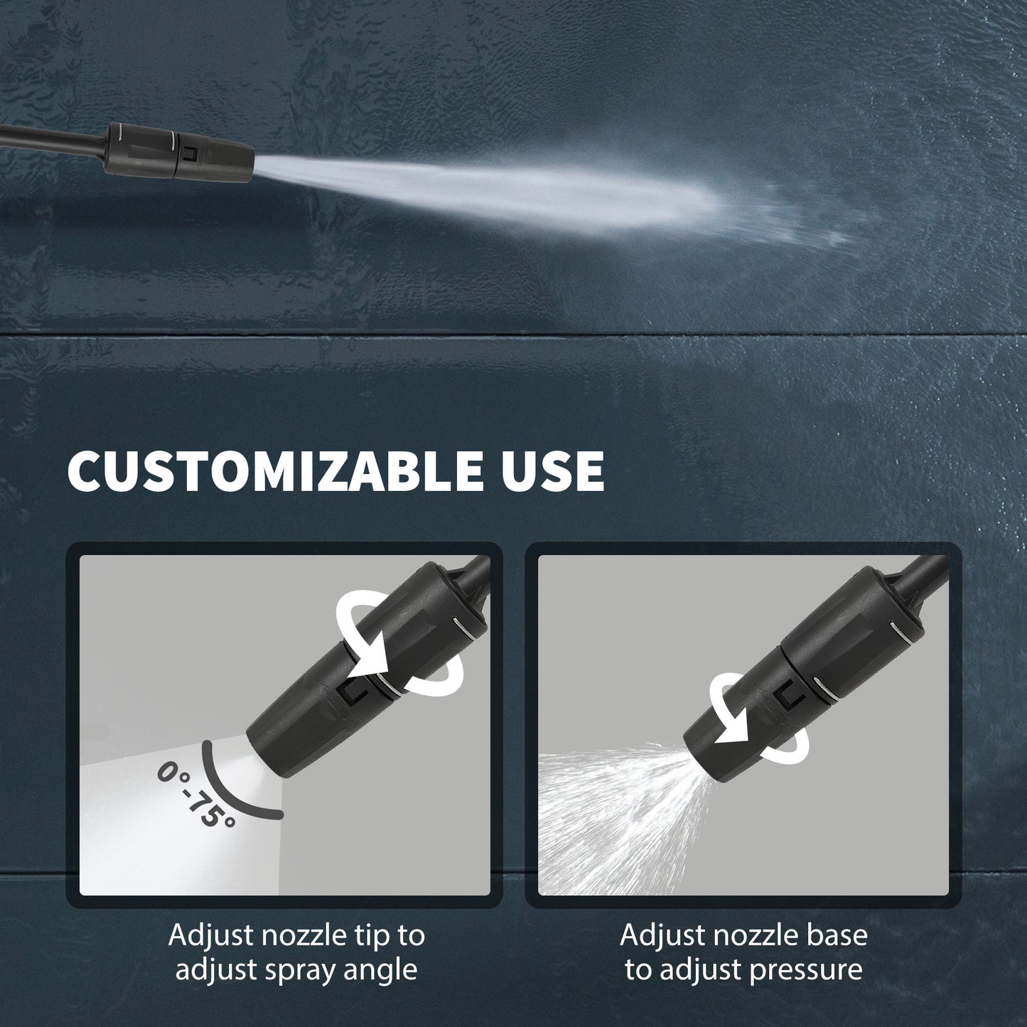 Outsunny 2200W High Pressure Washer, 170 Bar Pressure, 420 L/h Flow, Portable Electric Power Washer Jet Wash Cleaner with Adjustable Nozzle 6M Hose and Hose Reel for Home Patio Car Driveway