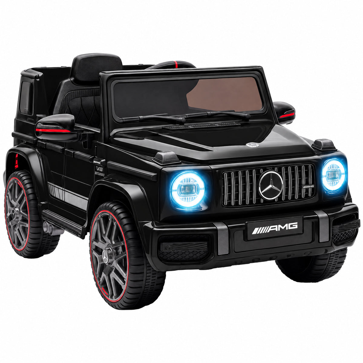 AIYAPLAY Licensed Mercedes-AMG G63 12V Kids Ride on Car with Remote Dual Motors Rear Suspension Slow Start for 3-6 Years, Black Default Title