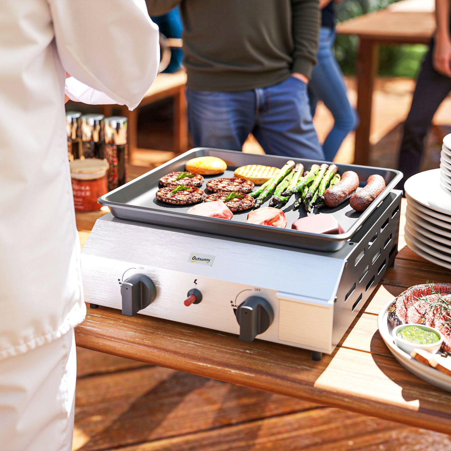 Outsunny Two Burner Portable Gas Grill