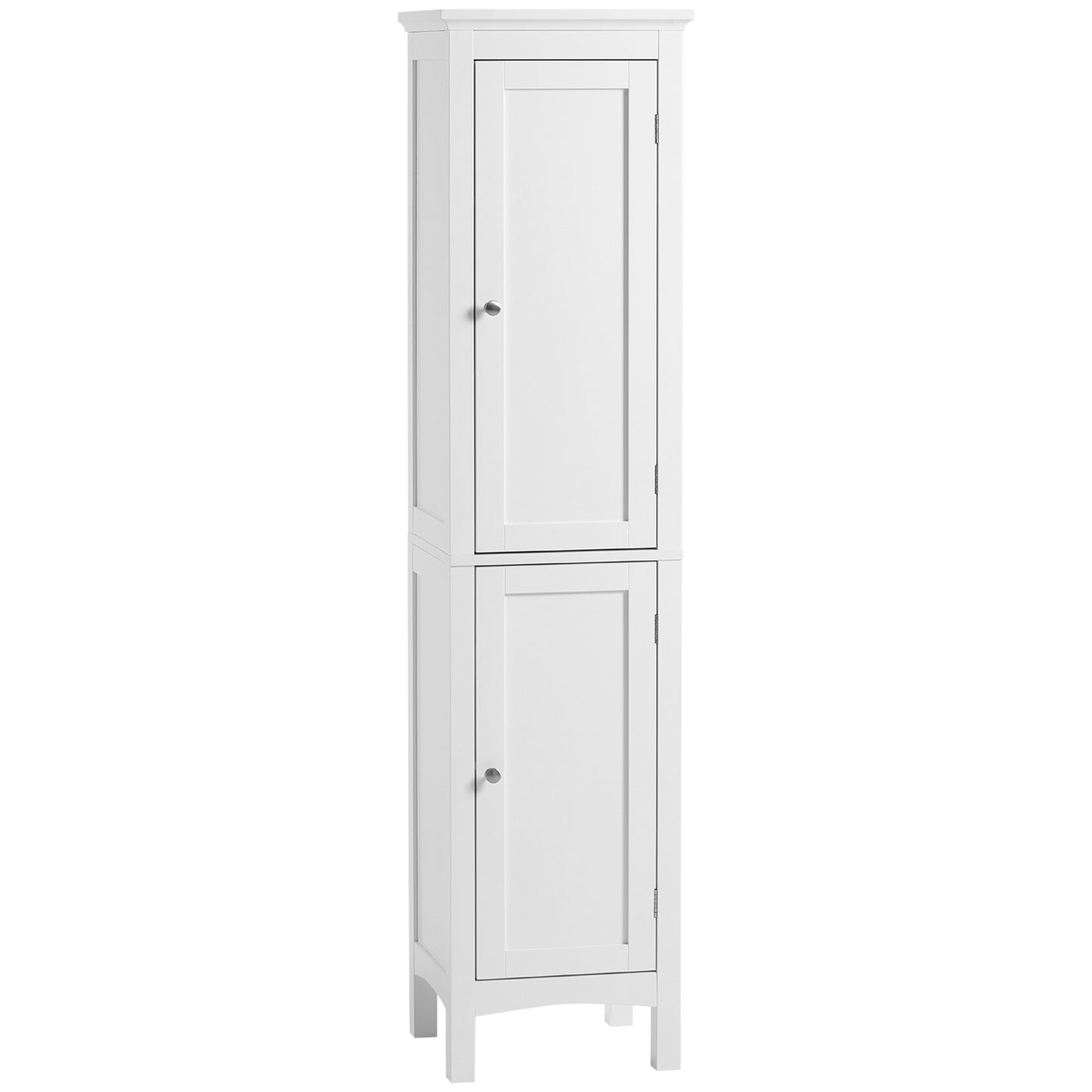 kleankin Tall Bathroom Storage Unit, Slim Bathroom Cabinet with Adjustable Shelves and Double Door, White Default Title