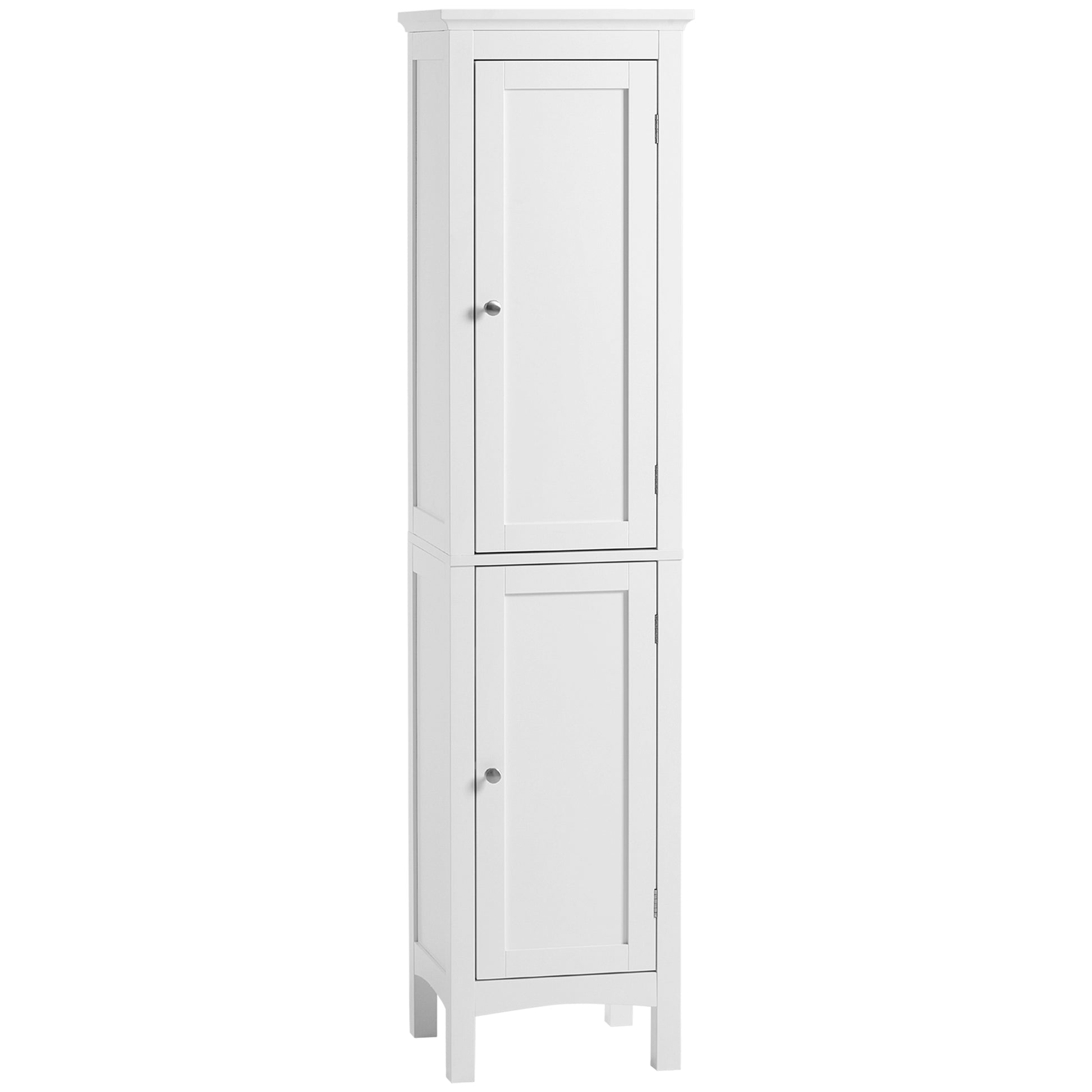 kleankin Tall Bathroom Storage Unit, Slim Bathroom Cabinet with Adjustable Shelves and Double Door, White Default Title