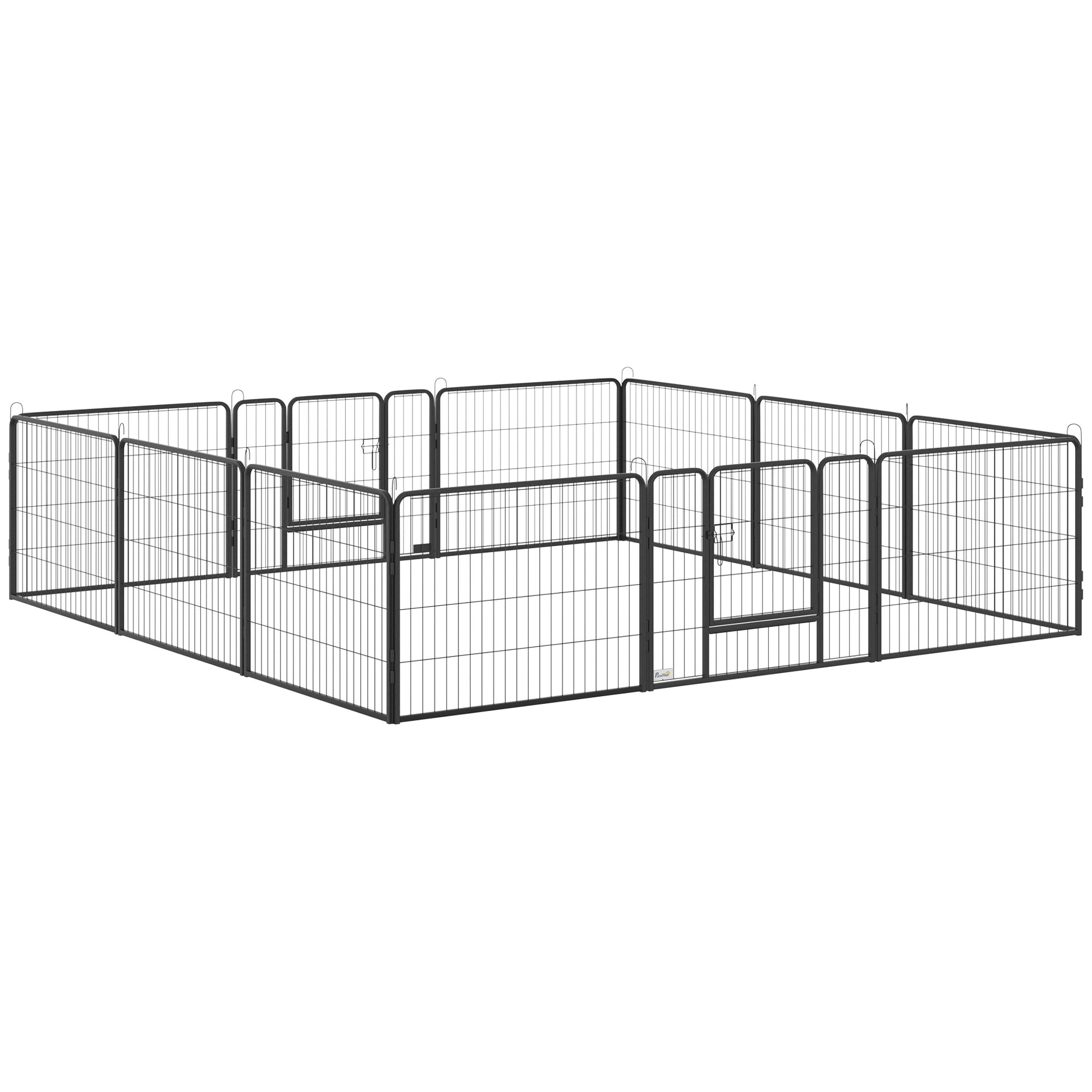 PawHut 12 Panels Heavy Duty Puppy Playpen, for Small Dogs, Indoor and Outdoor Use - Silver