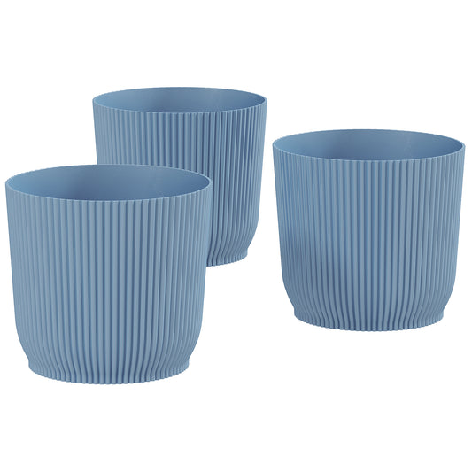 Outsunny Set of Three Ð¤22cm Planters - Blue