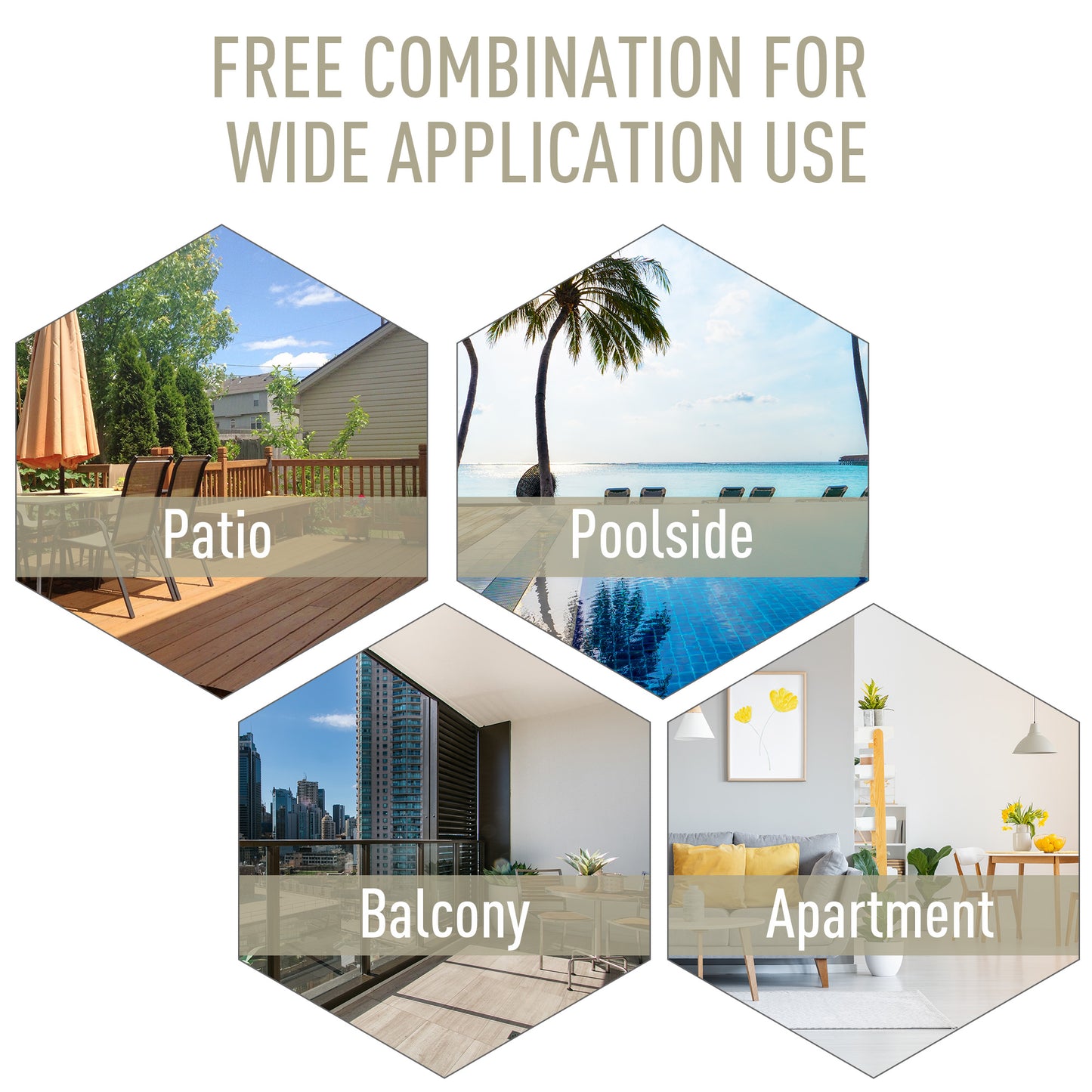 Outsunny Set of Two Folding Garden Chairs - Beige