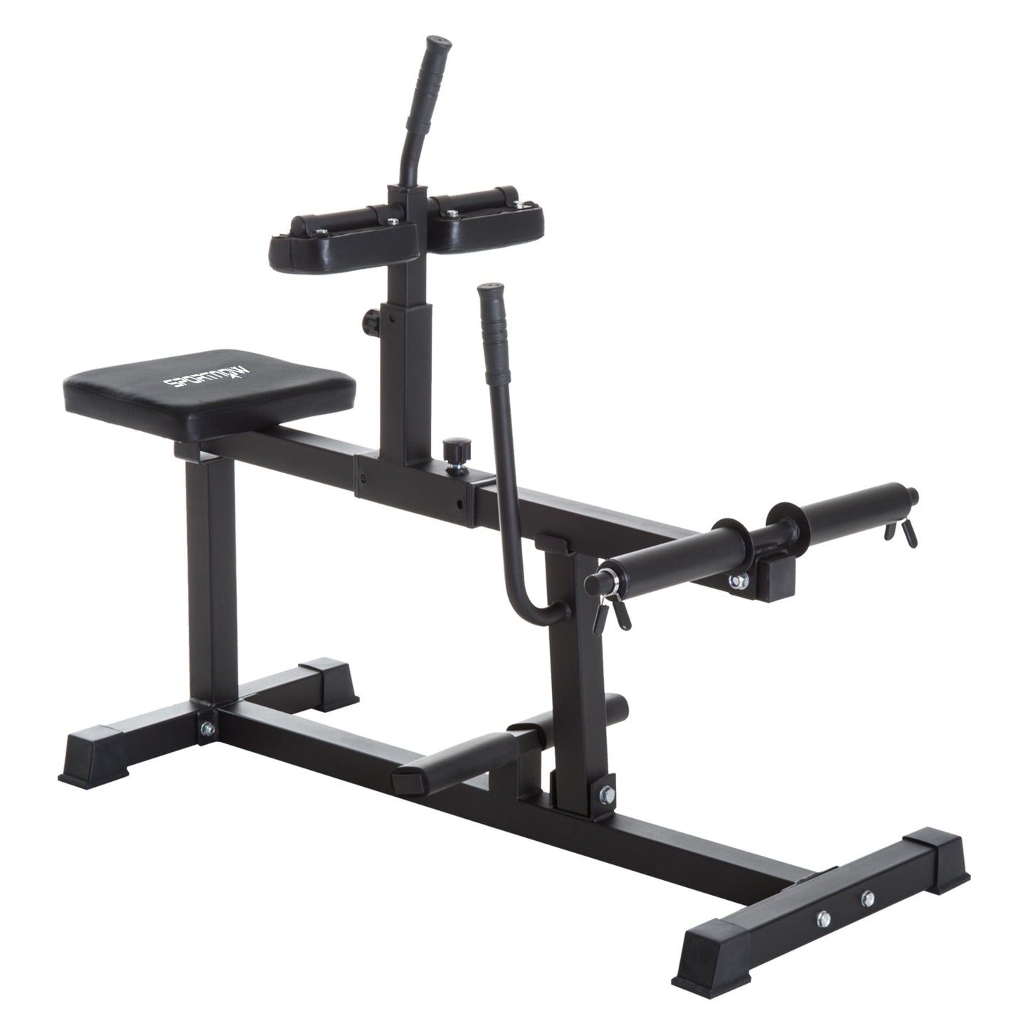 SPORTNOW Seated Leg Extension Machine, Adjustable Leg Raise Machine and Curl Machine with Plate Loaded for Hip, Lower Body and Home Gym Workout