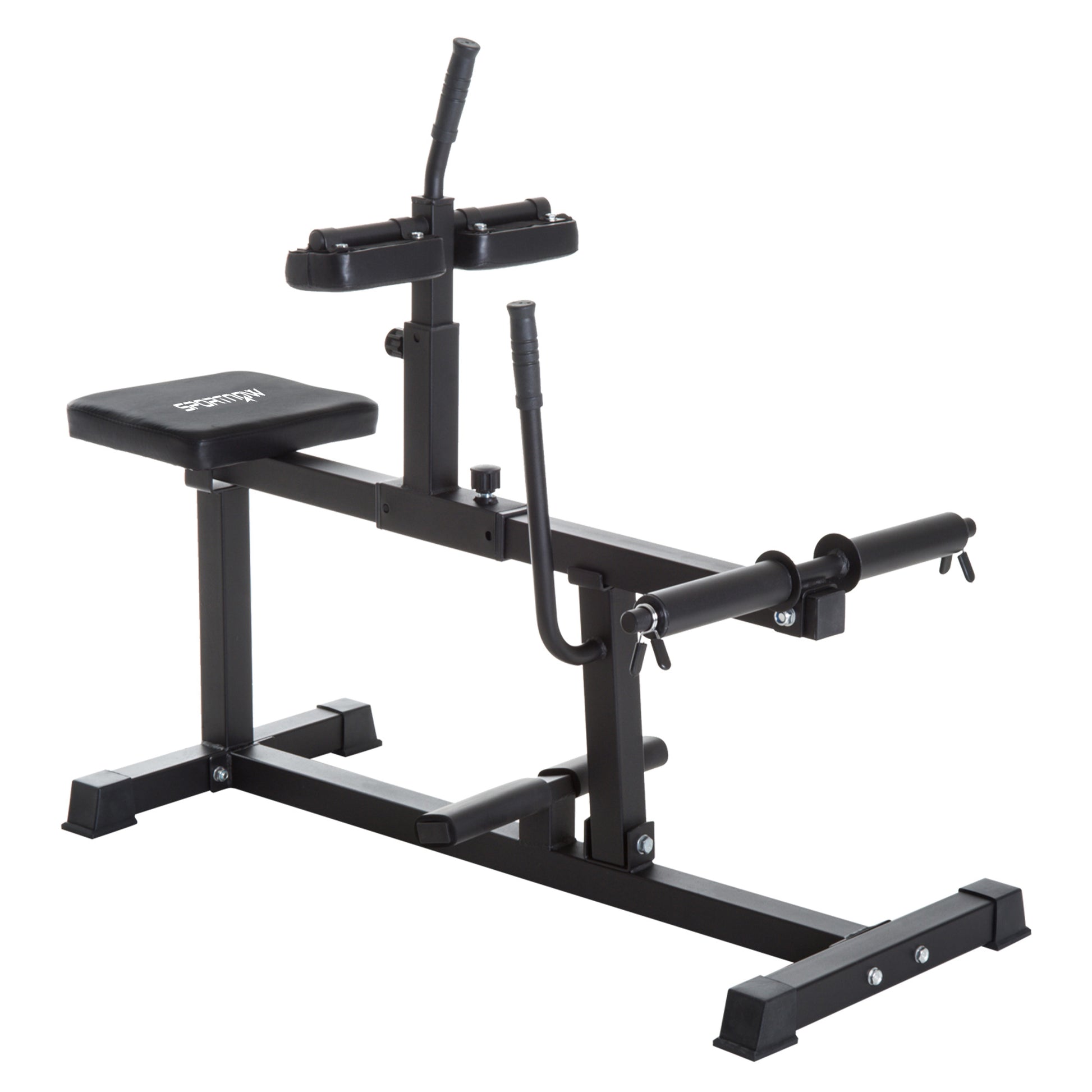 SPORTNOW Seated Leg Extension Machine, Adjustable Leg Raise Machine and Curl Machine with Plate Loaded for Hip, Lower Body and Home Gym Workout