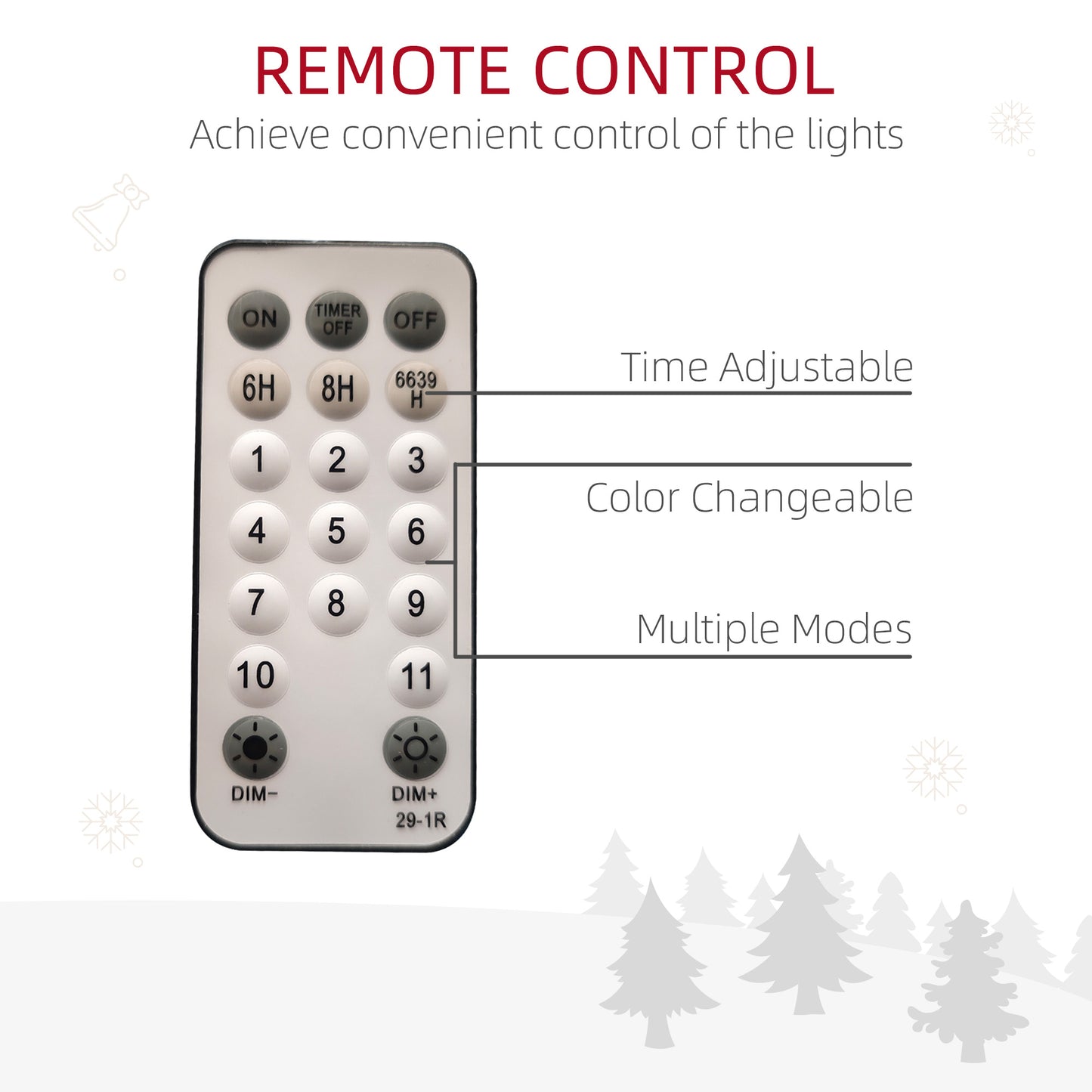 HOMCOM 7ft LED Pre-Lit Artificial Christmas Tree, with Base