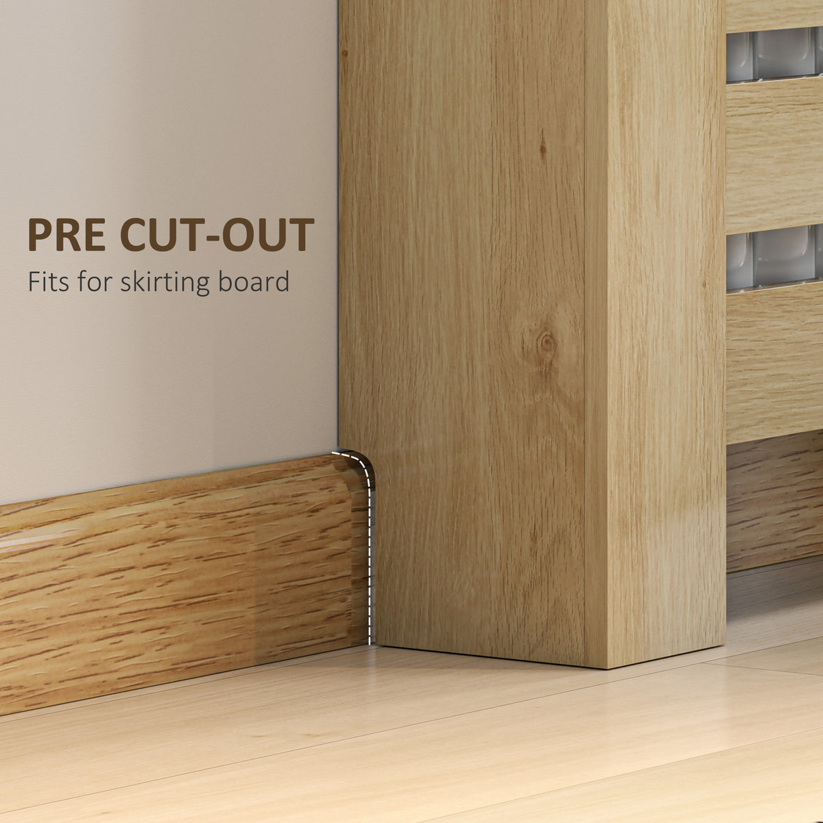 HOMCOM 95.5H x 78Wcm Radiator Cover, with Drawer - Oak
