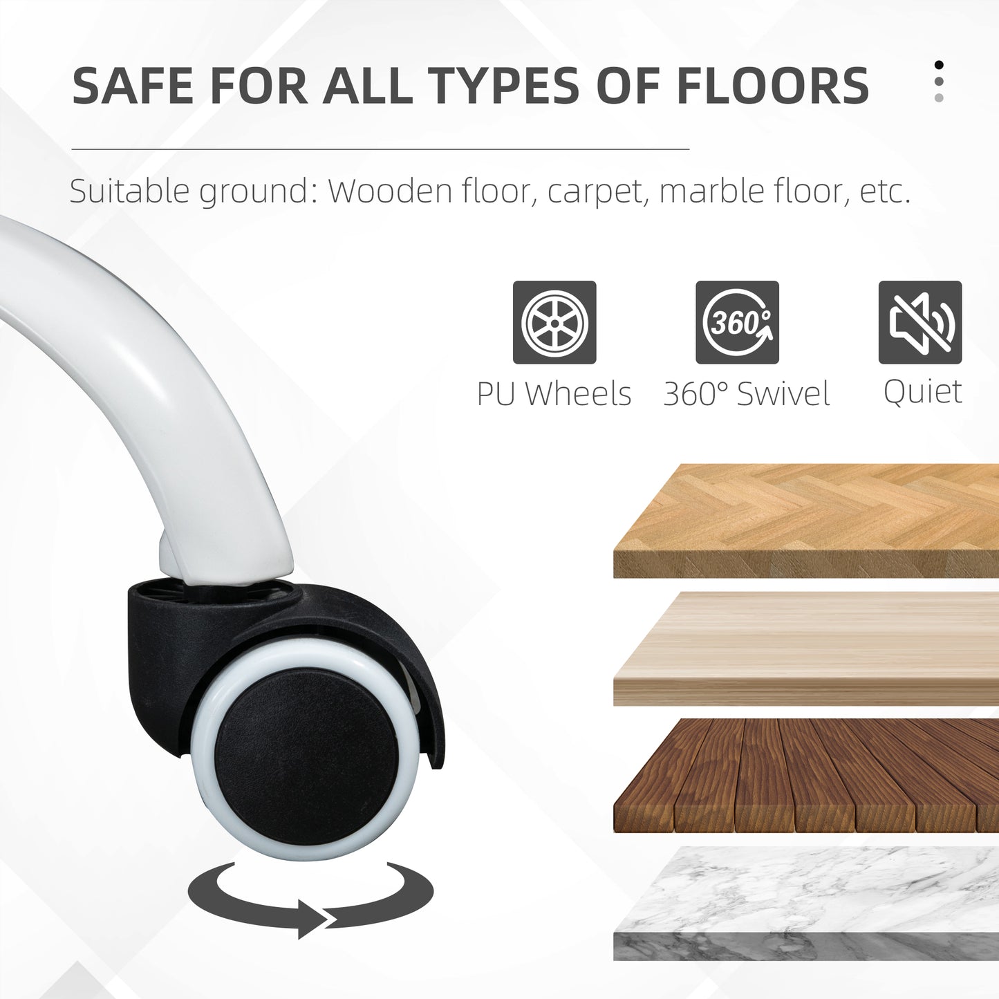 Vinsetto Office Chair, Ergonomic Desk Chair, Fabric Work Study Chair with 155Â° Reclining Back and Footrest, Adjustable Height and Swivel Wheels, Grey