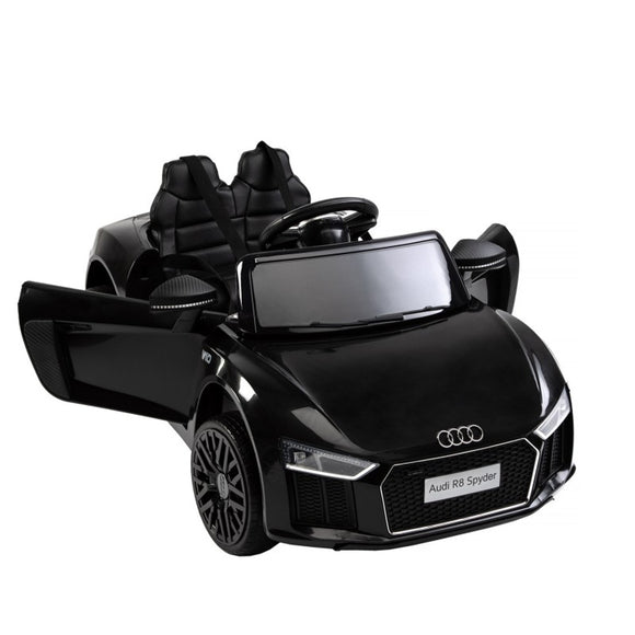Licensed Audi R8 Spyder 12V Electric Ride On Car Black with 2.4GHz remote