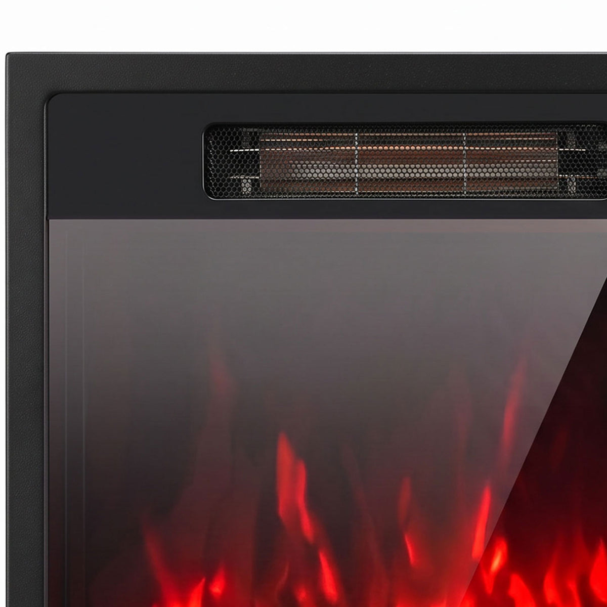 HOMCOM Electric Fireplace Insert, Recessed Electric Fire with Adjustable Flame Effect, Timer, Remote, 750W/1500W, Black